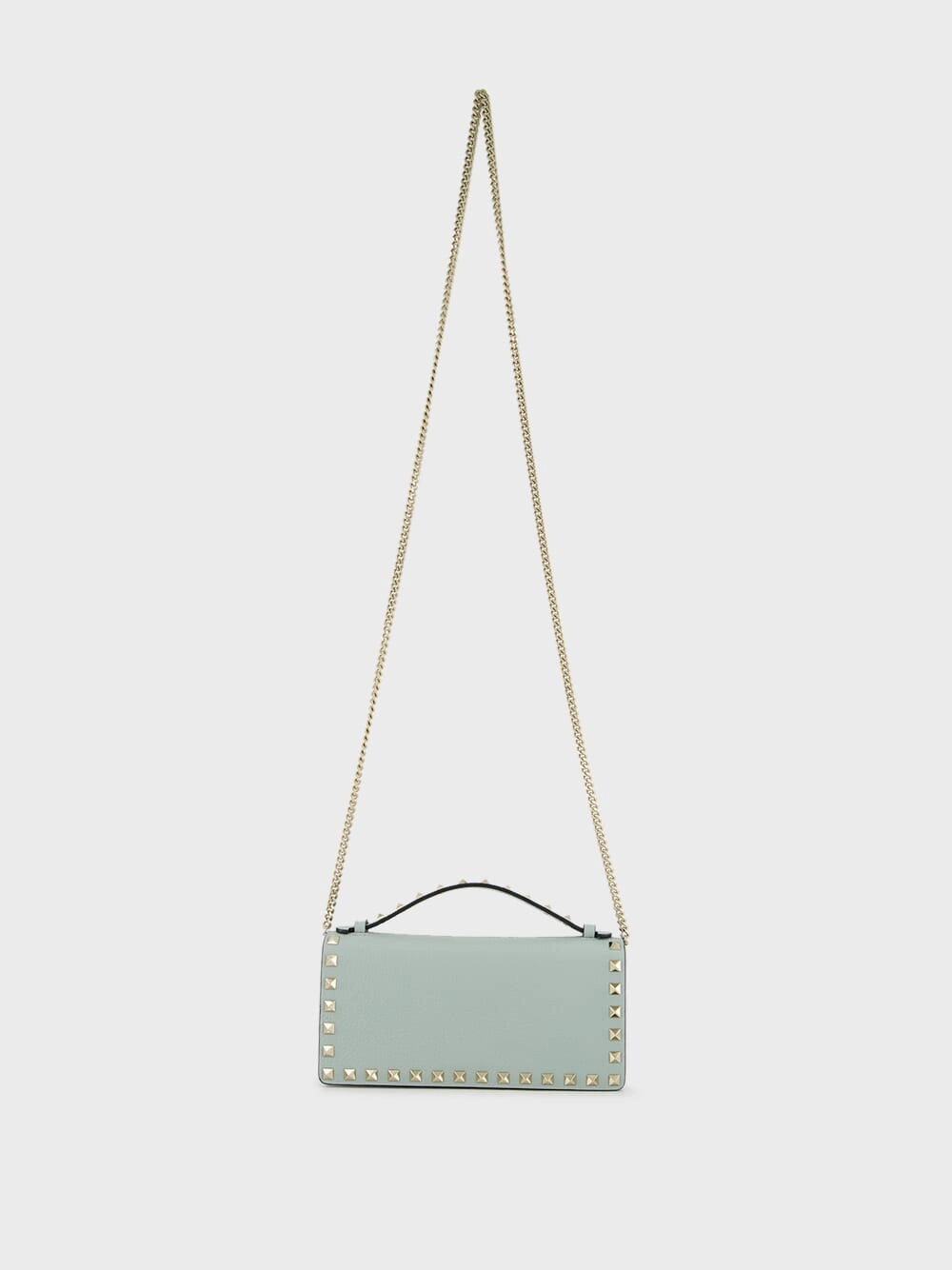 Rockstud Leather Wallet on Chain