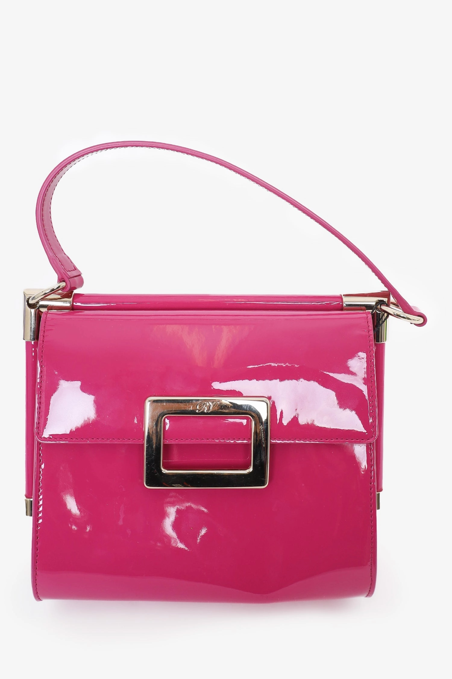 Roger Vivier Pink Patent Miss Viv Shoulder Bag