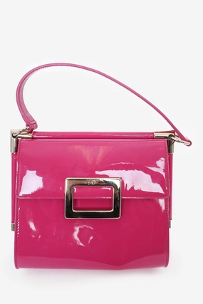 Roger Vivier Pink Patent Miss Viv Shoulder Bag