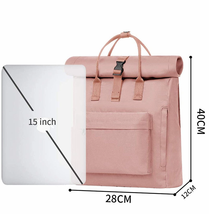 Roll Up Casual Travel Laptop Backpack