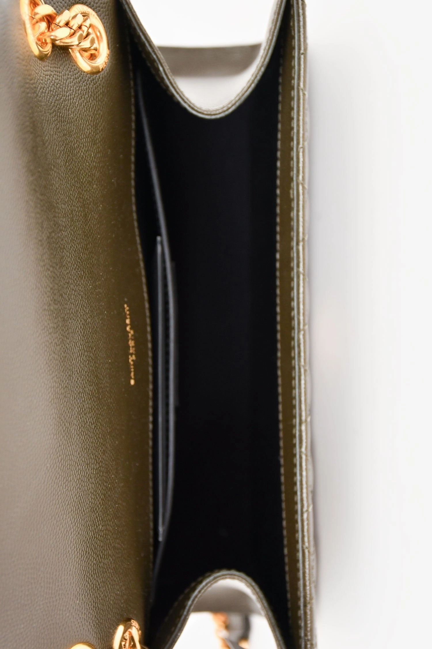 Saint Laurent 2018 Green Leather Medium Envelope Crossbody Bag