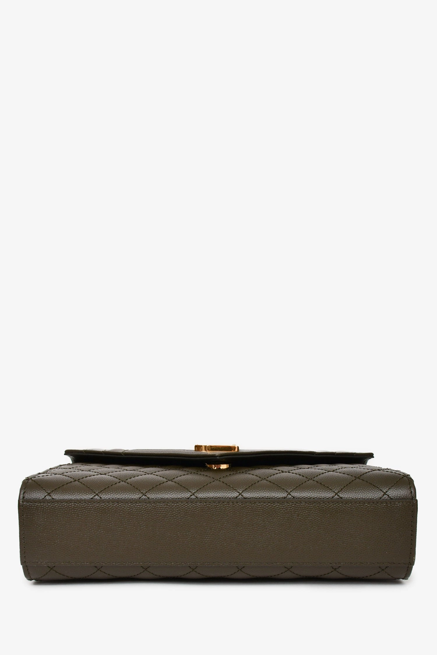 Saint Laurent 2018 Green Leather Medium Envelope Crossbody Bag