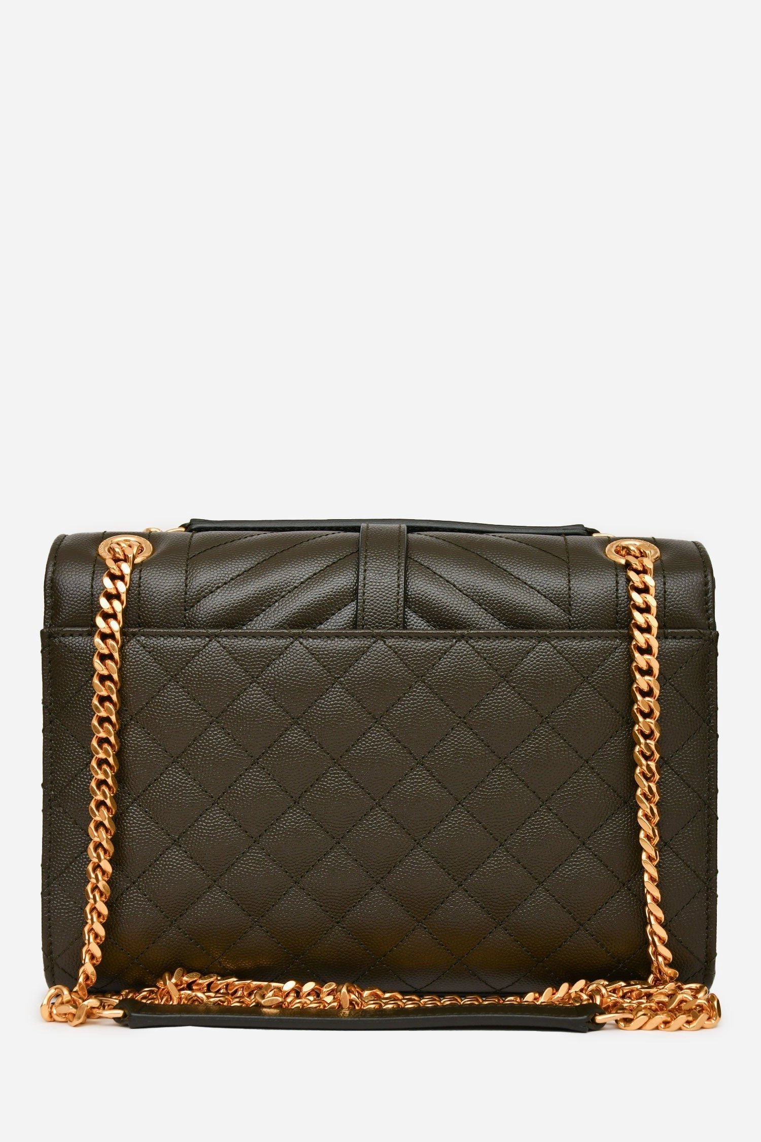 Saint Laurent 2018 Green Leather Medium Envelope Crossbody Bag
