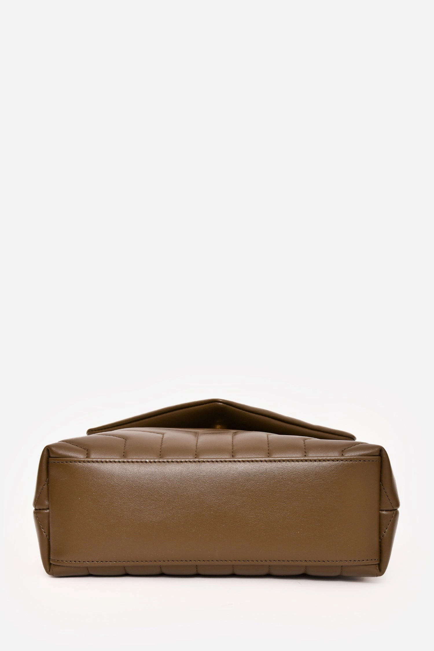 Saint Laurent 2020 Green Leather Chevron Quilted Small Lou Lou Crossbody