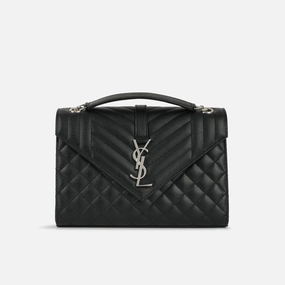 Saint Laurent - Medium Envelope - Black Grained SHW - Pre-Loved