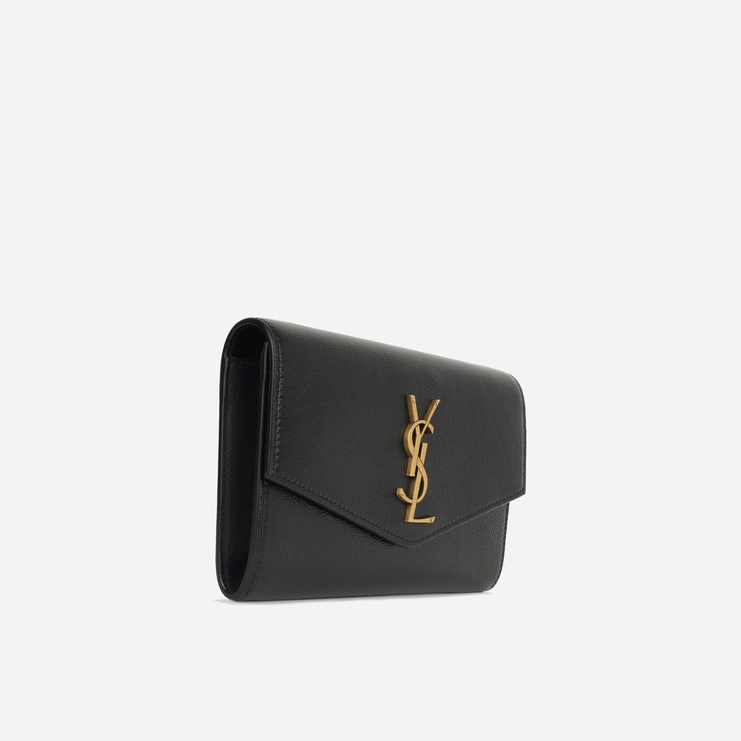 Saint Laurent - Uptown Chain Wallet - Black Calfskin GHW - Pre-Loved