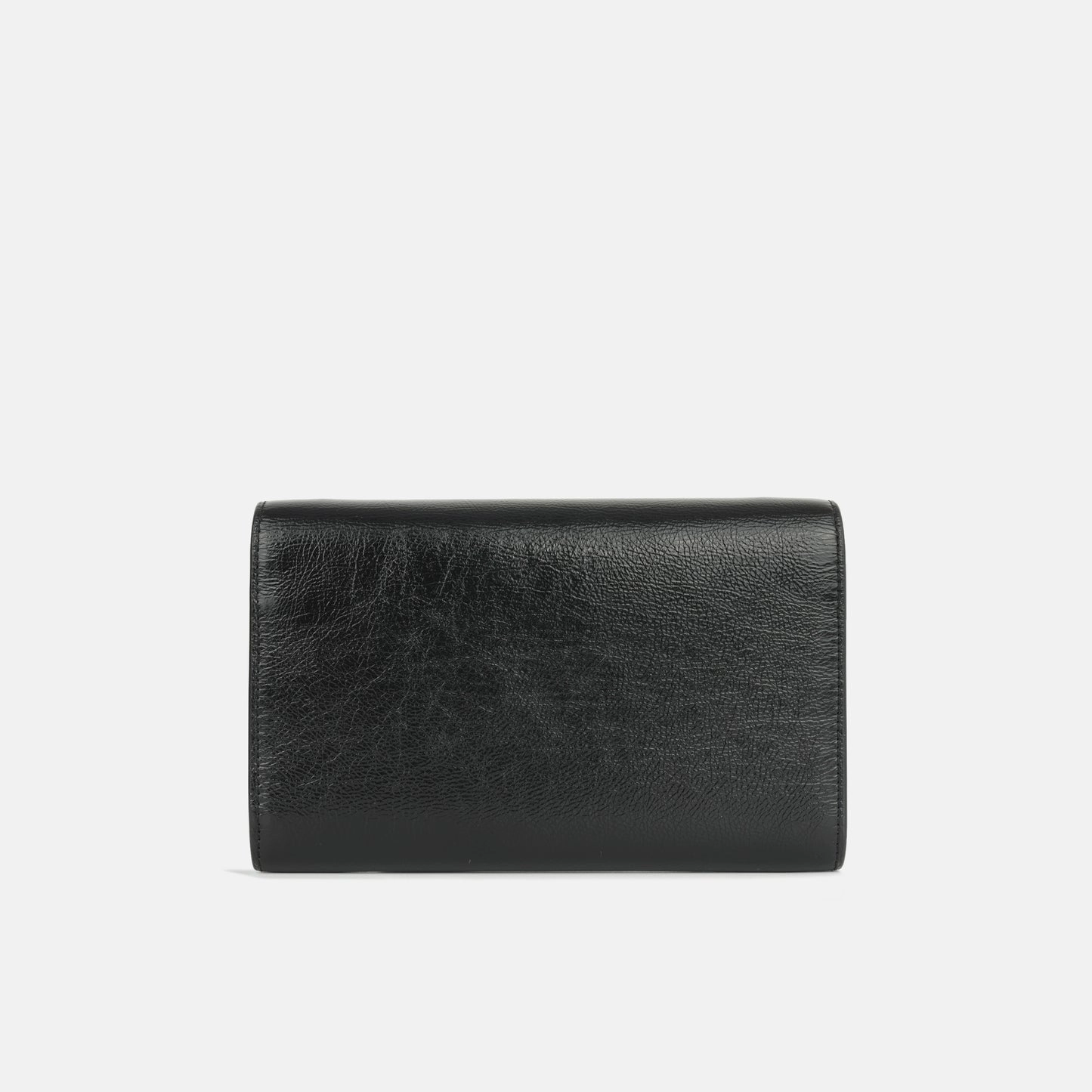 Saint Laurent - Uptown Chain Wallet - Black Calfskin GHW - Pre-Loved