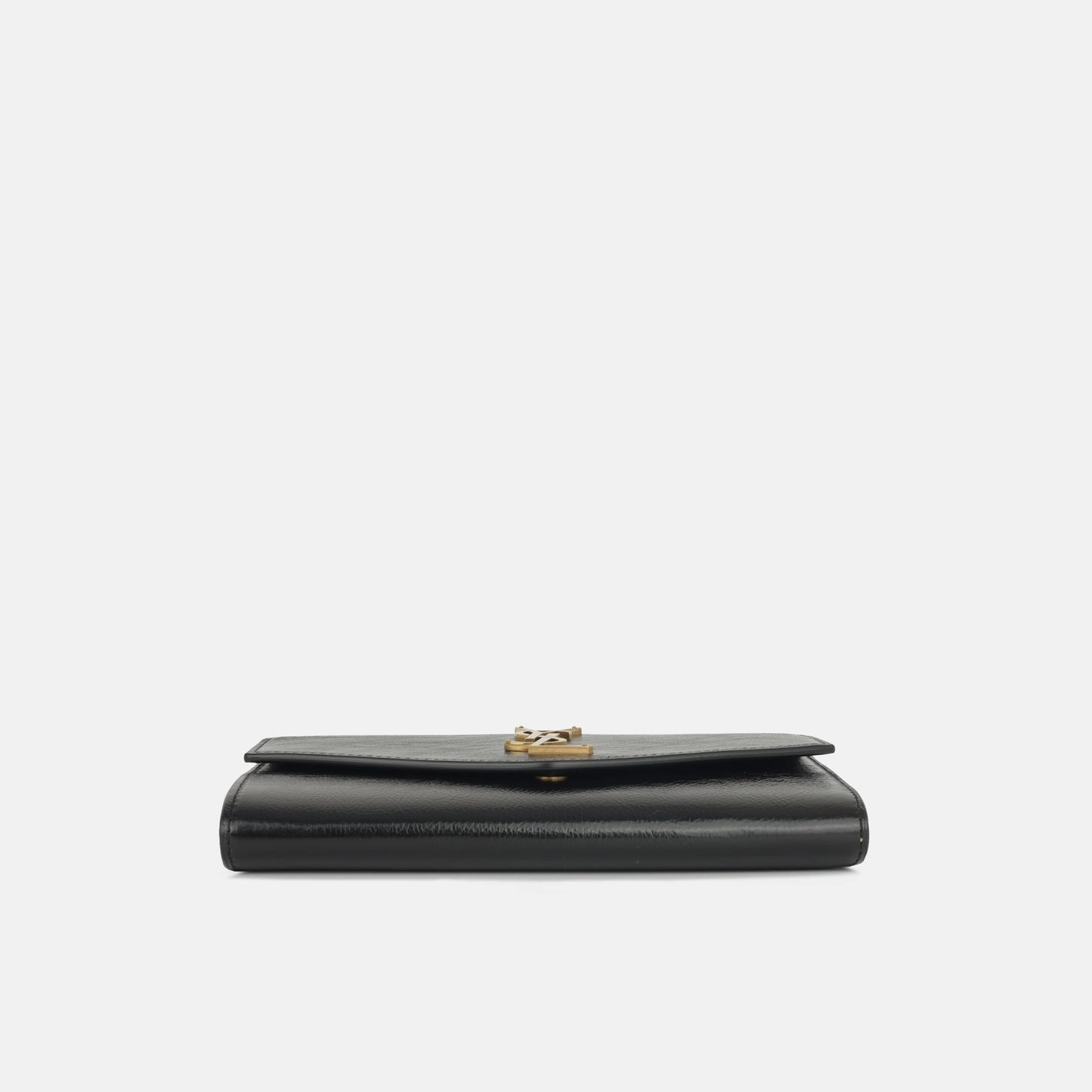 Saint Laurent - Uptown Chain Wallet - Black Calfskin GHW - Pre-Loved