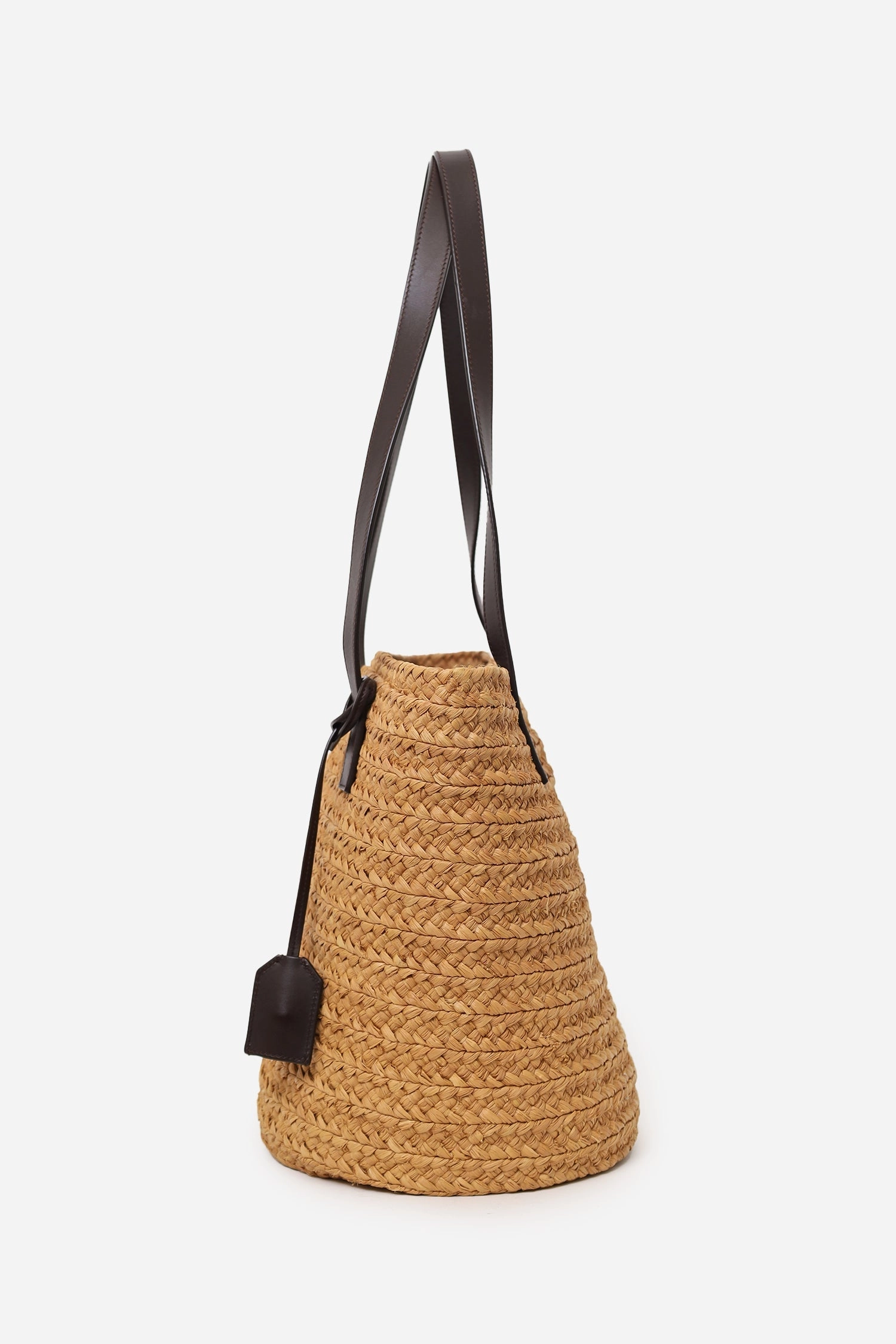 Saint Laurent Brown Panier Raffia Small Bucket Bag