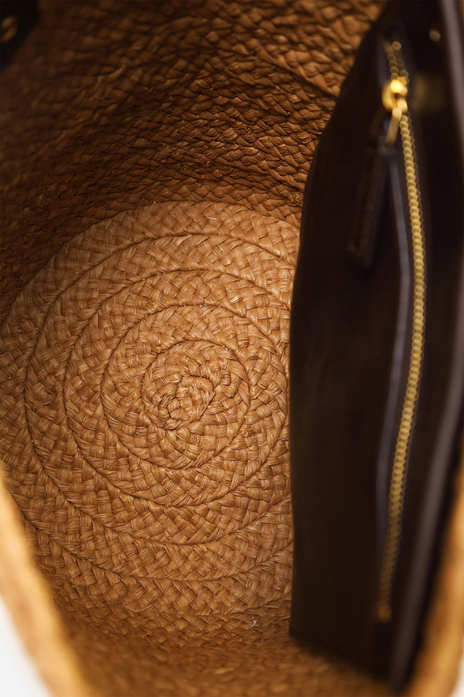Saint Laurent Brown Panier Raffia Small Bucket Bag