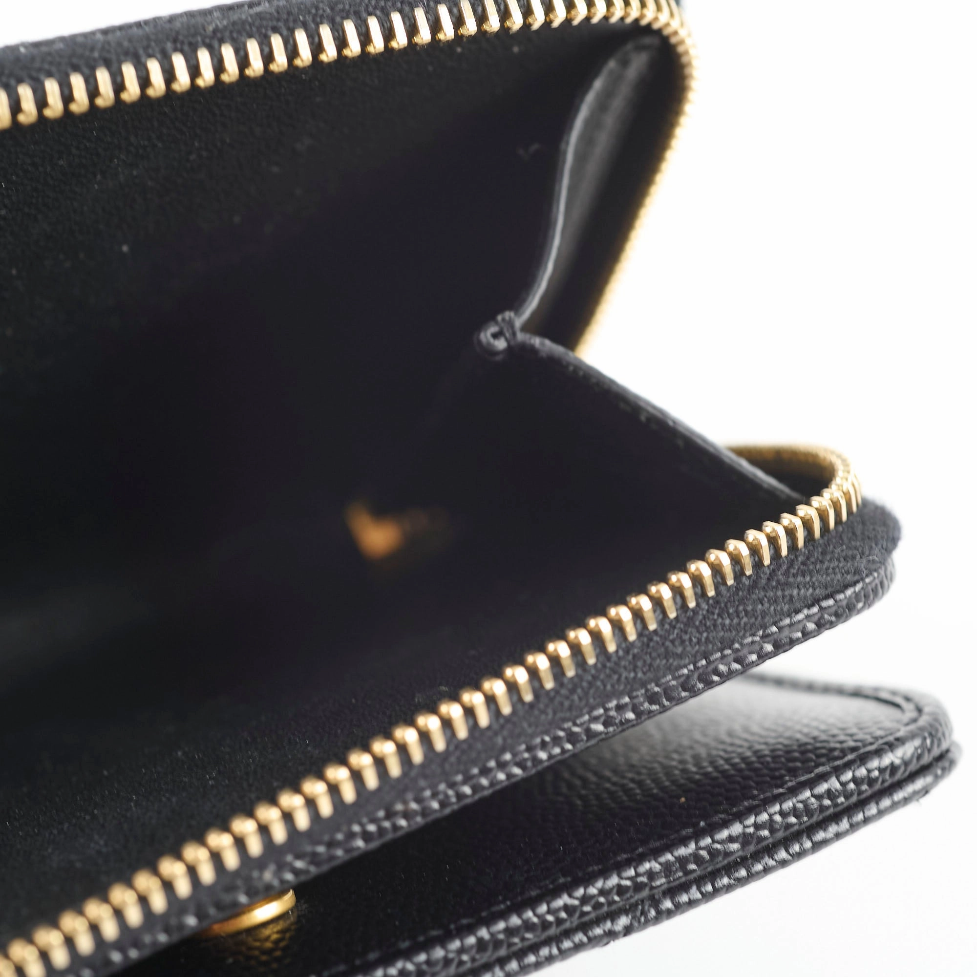 Saint Laurent Cassandre Matelass Compact Zip Wallet Black