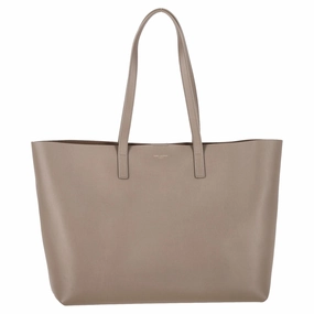 Saint Laurent Large Shopping Tote Bag in Beige Leather