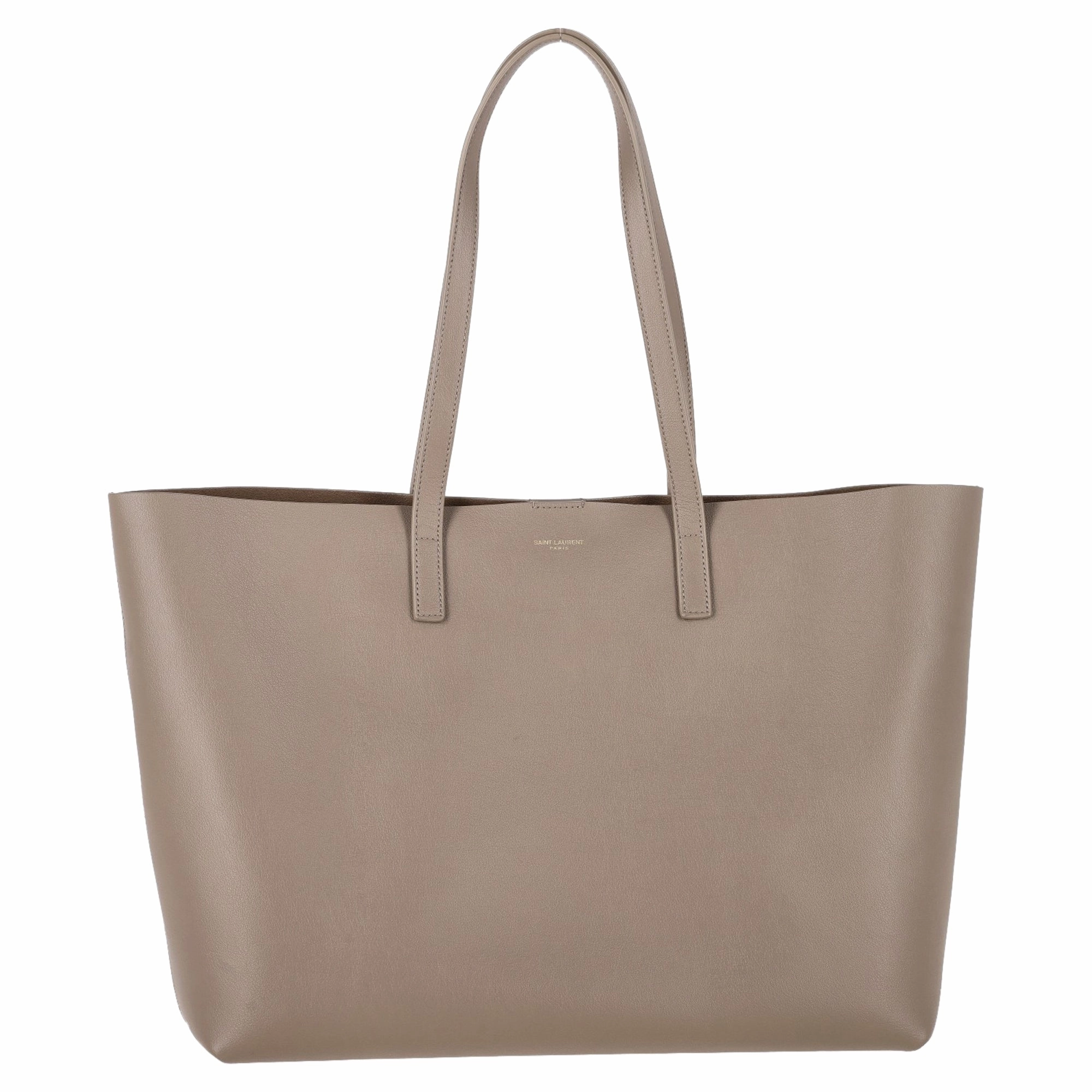 Saint Laurent Large Shopping Tote Bag in Beige Leather