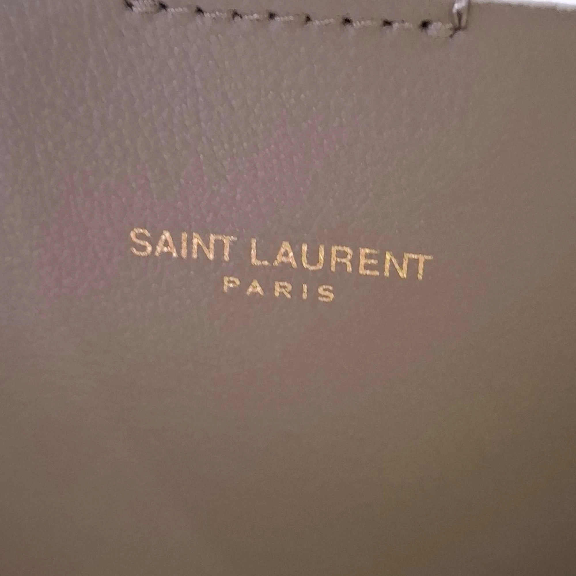 Saint Laurent Large Shopping Tote Bag in Beige Leather