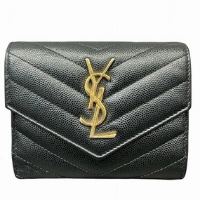 Saint Laurent Leather Wallet (Tri-Fold) (Pre-Owned)