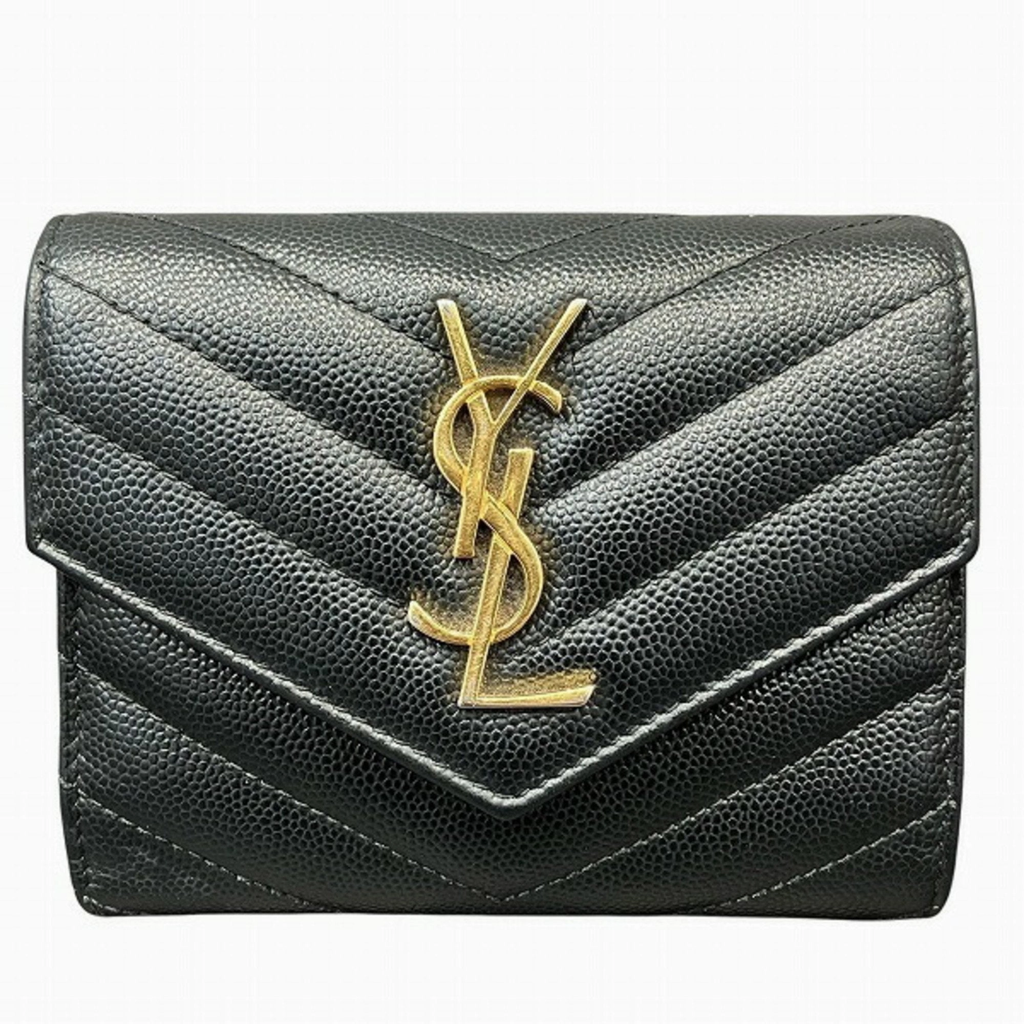 Saint Laurent Leather Wallet (Tri-Fold) (Pre-Owned)