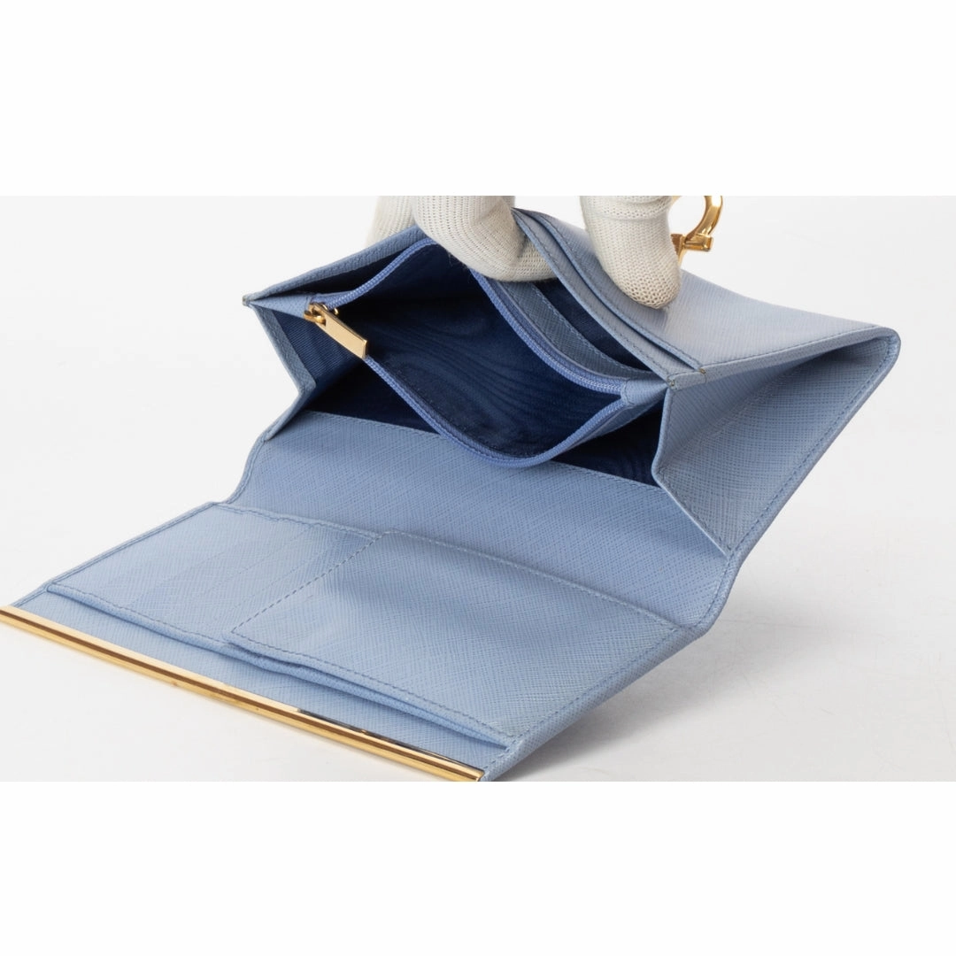 Salvatore Ferragamo Blue Gancini Vitello Continental Leather Wallet