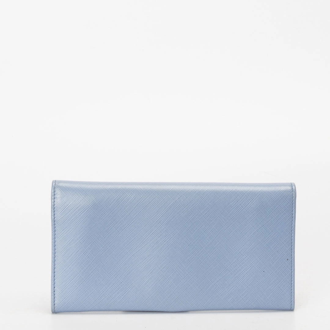 Salvatore Ferragamo Blue Gancini Vitello Continental Leather Wallet