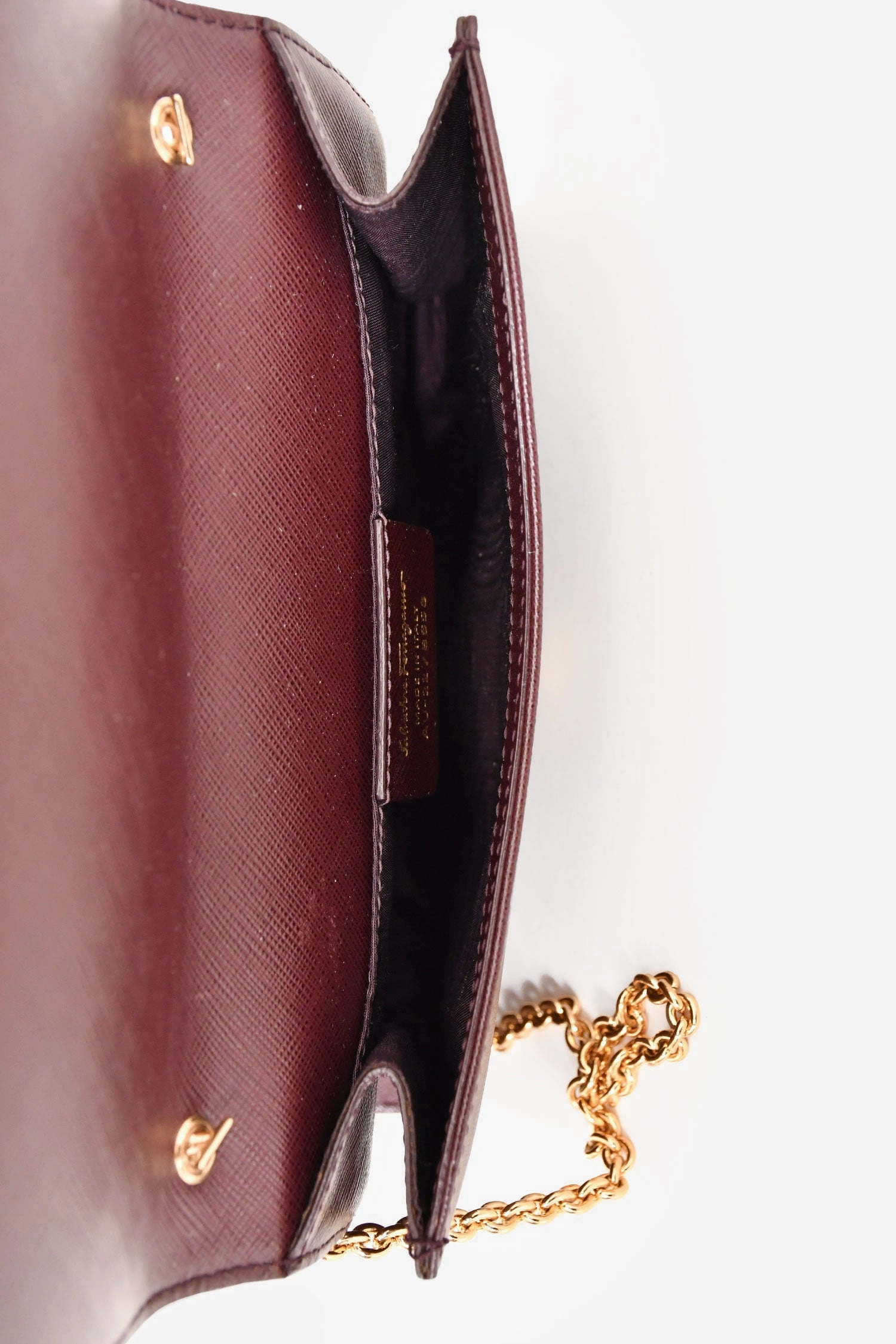 Salvatore Ferragamo Burgundy Leather Bow Crossbody