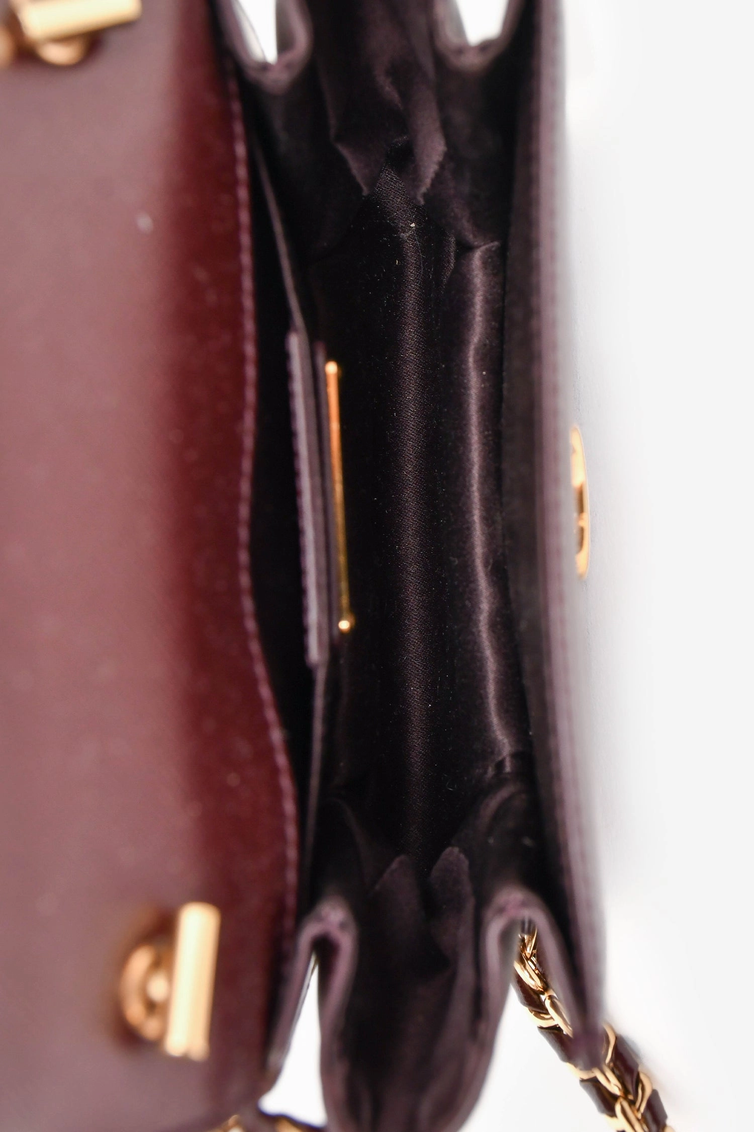 Salvatore Ferragamo Burgundy Leather Vara Bow Crossbody