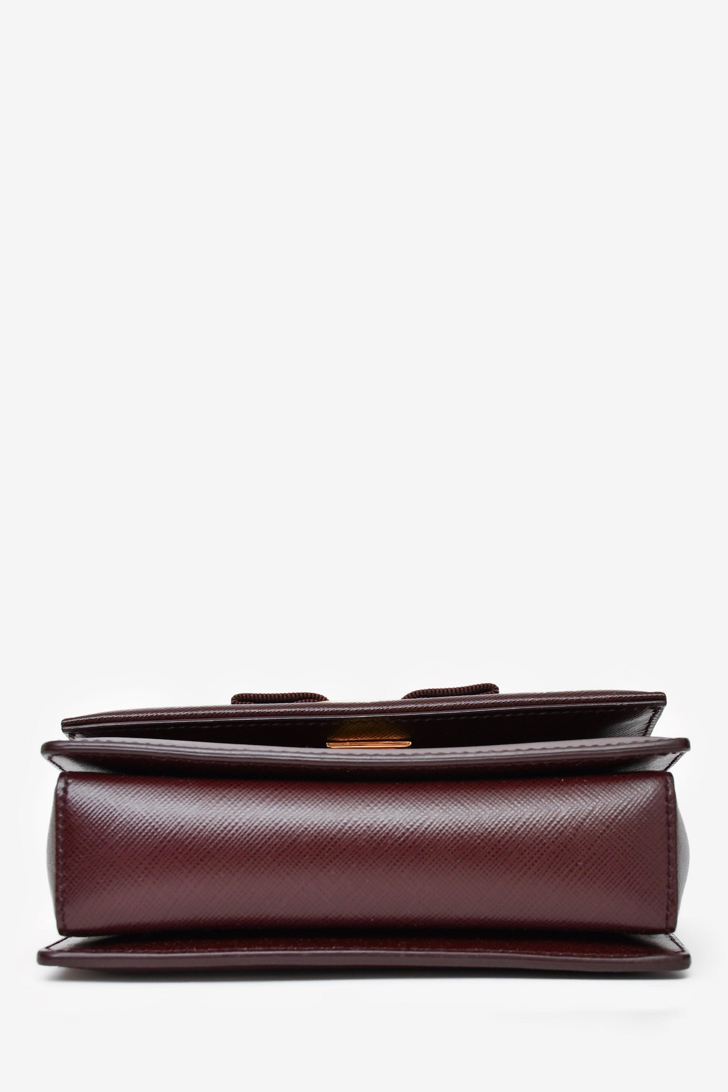 Salvatore Ferragamo Burgundy Leather Vara Bow Crossbody