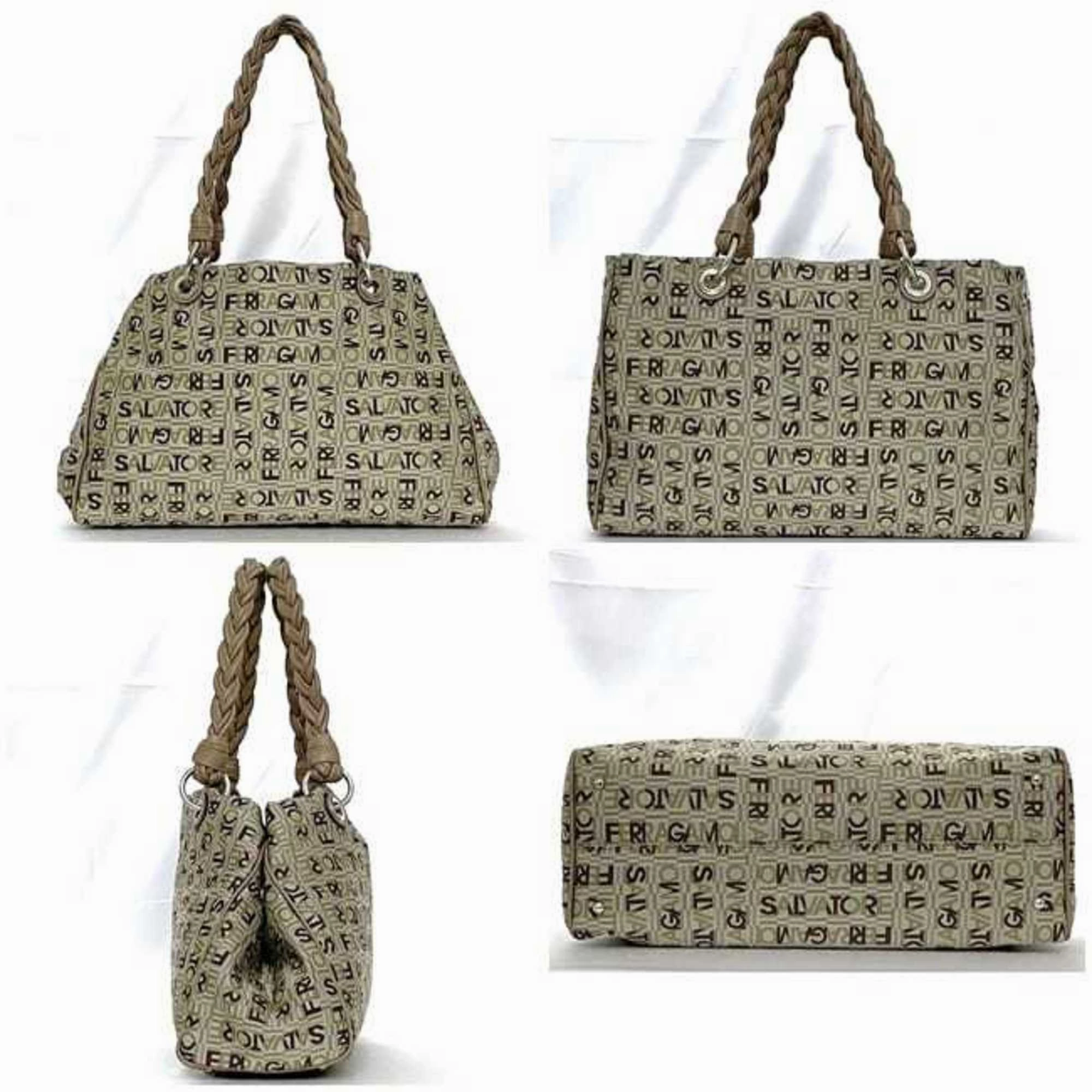 Salvatore Ferragamo Canvas Leather Tote Bag (Pre-Owned)