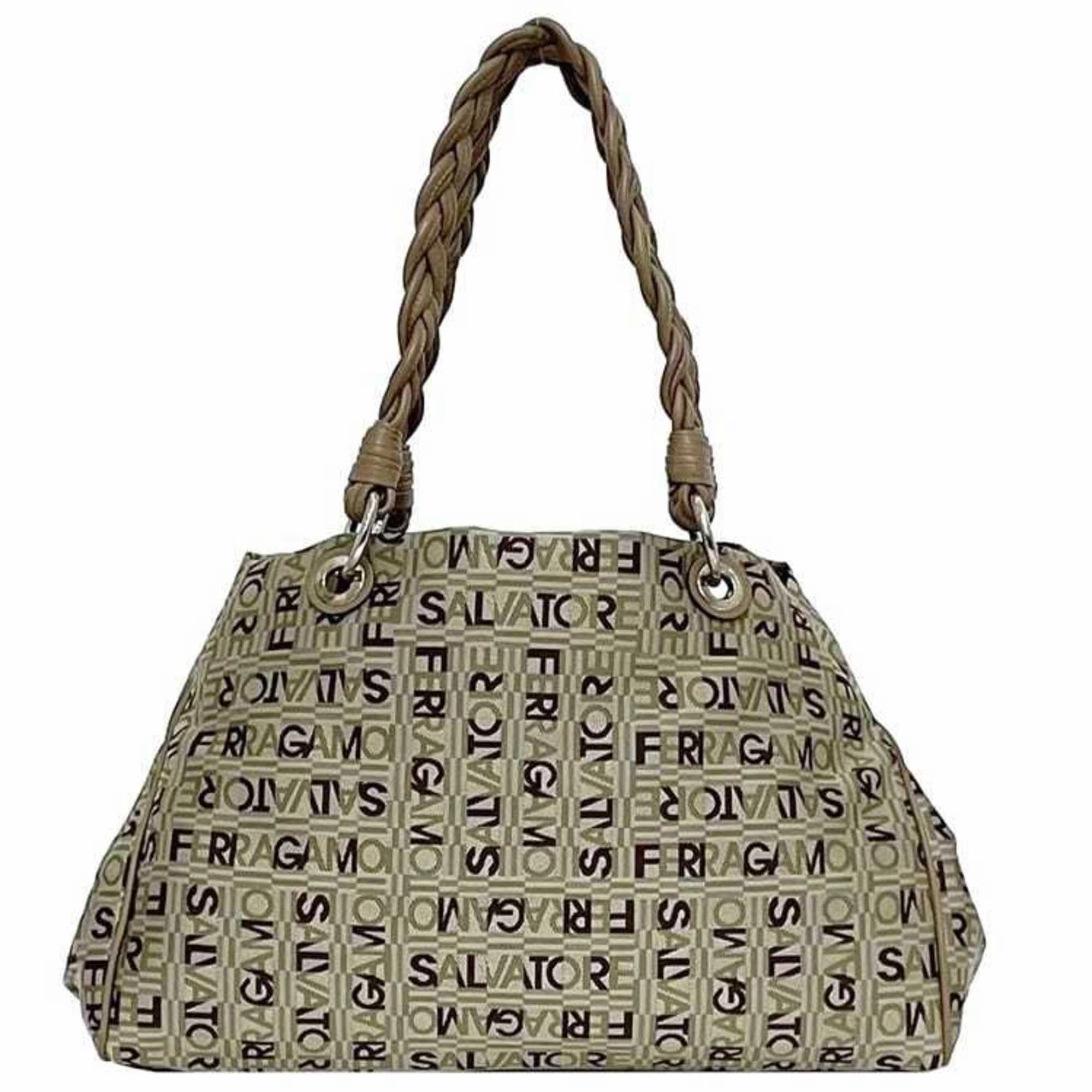 Salvatore Ferragamo Canvas Leather Tote Bag (Pre-Owned)