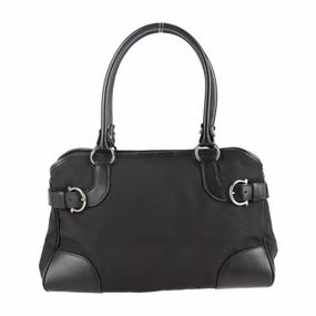 Salvatore Ferragamo Gancini  Canvas Handbag Shopping Bag Shoulder Bag Tote Bag (Pre-Owned)
