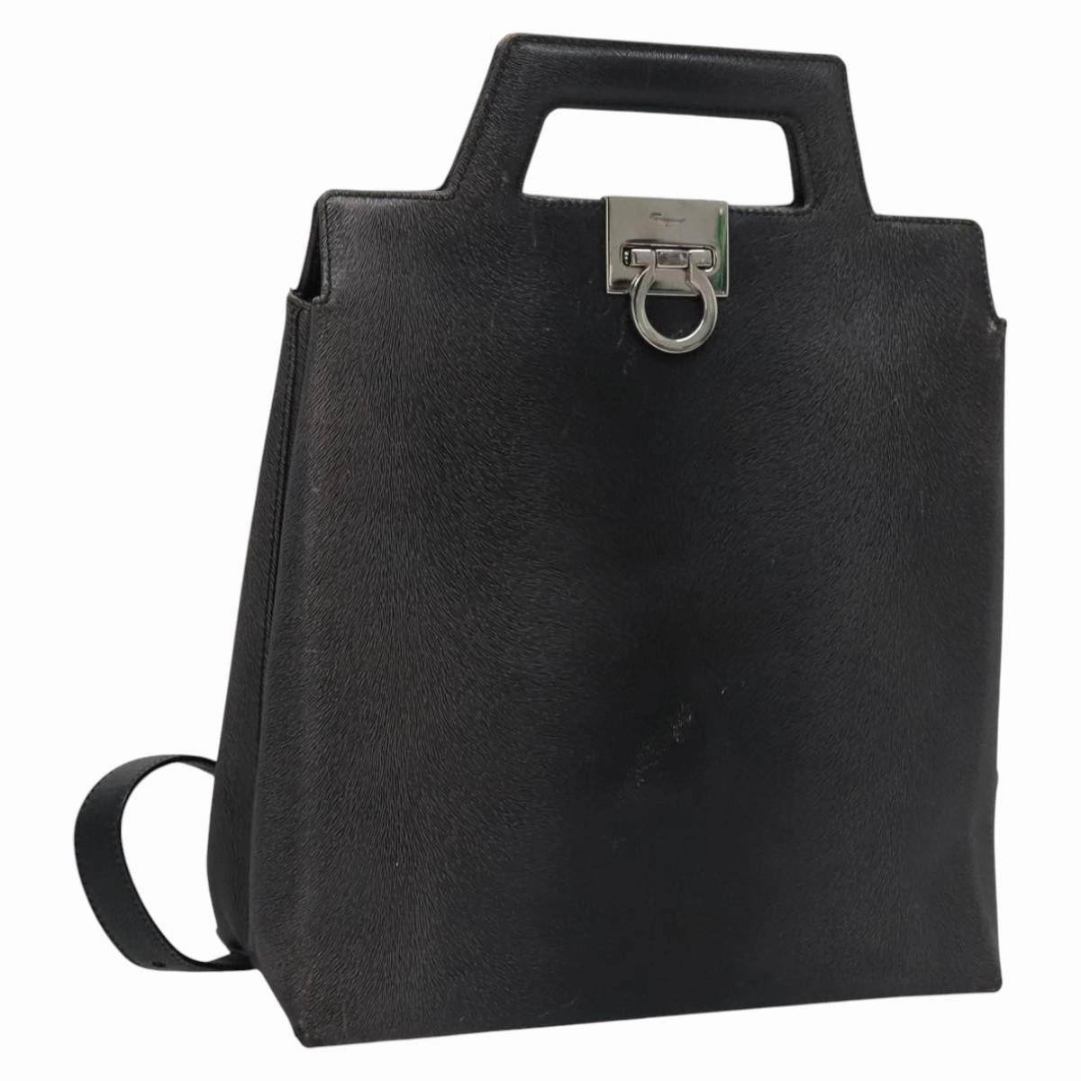Salvatore Ferragamo Gancini Leather Backpack Bag (Pre-Owned)
