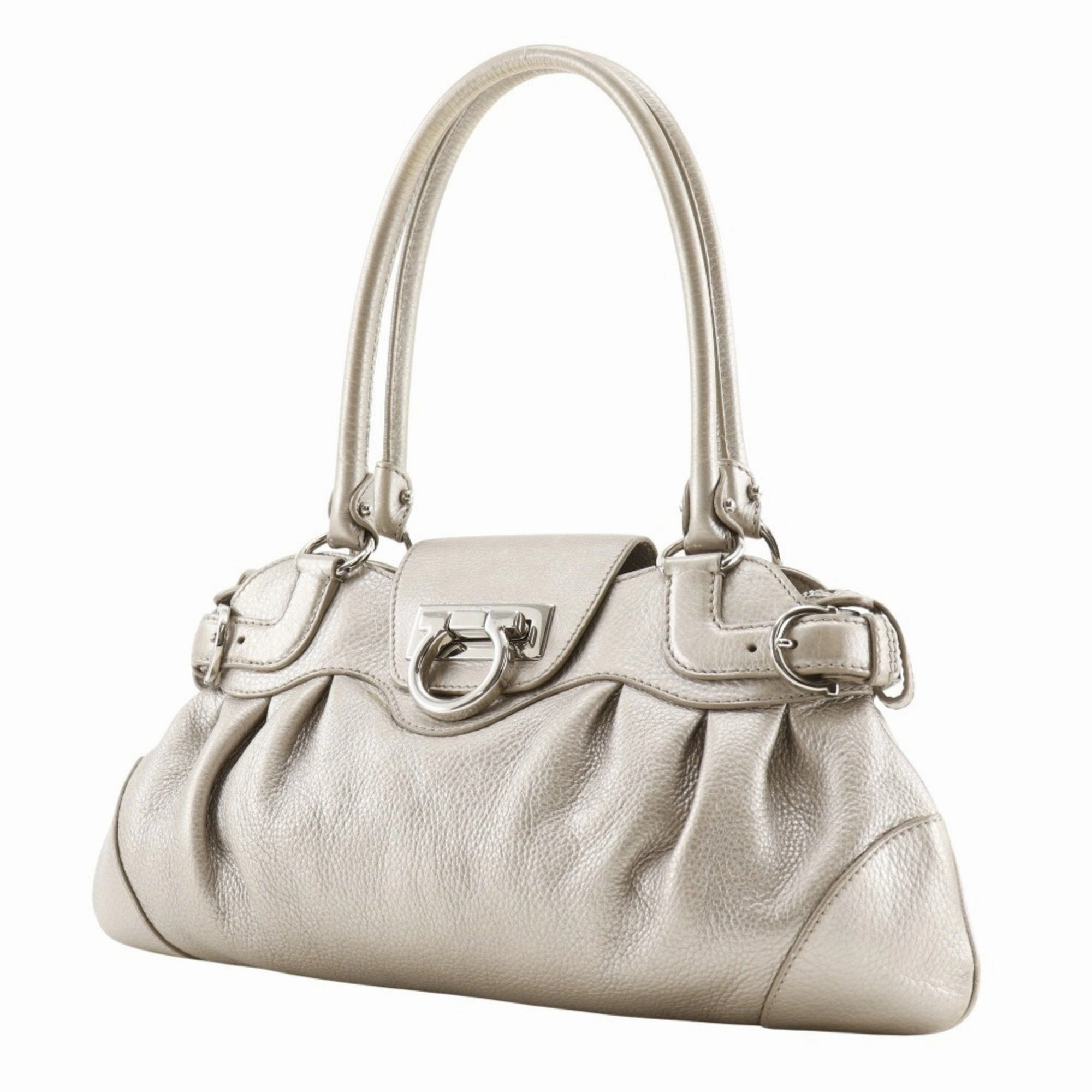 Salvatore Ferragamo Gancini Leather Tote Bag (Pre-Owned)