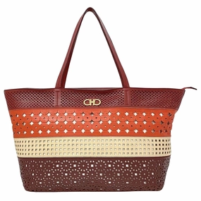 Salvatore Ferragamo Gancini Leather Tote Bag (Pre-Owned)