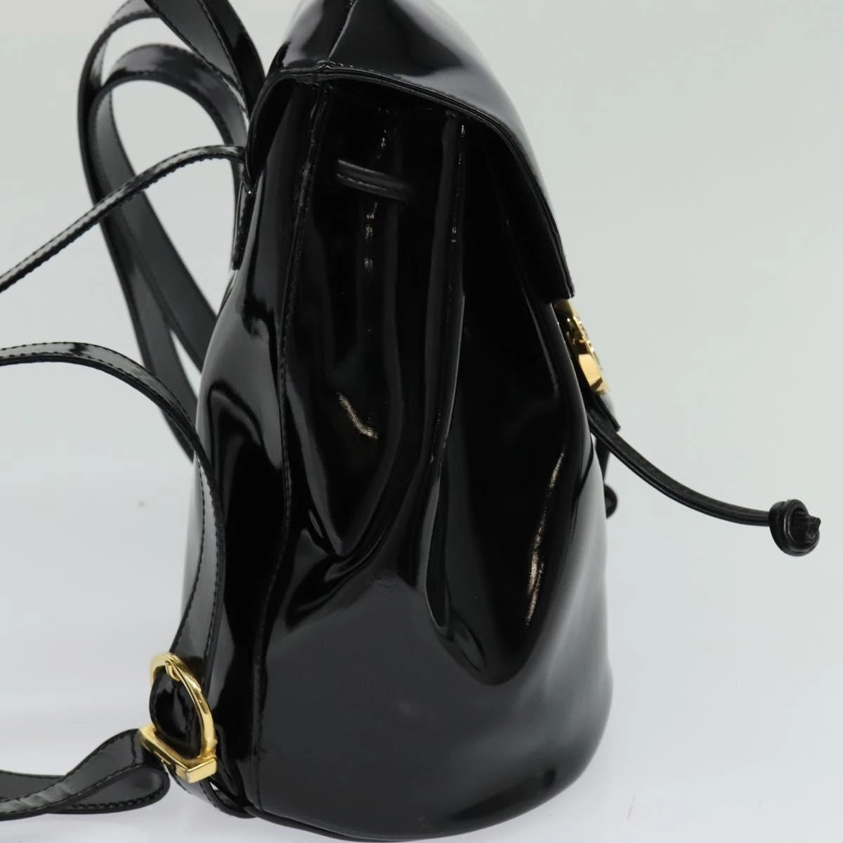 Salvatore Ferragamo Gancini Patent Leather Backpack Bag (Pre-Owned)