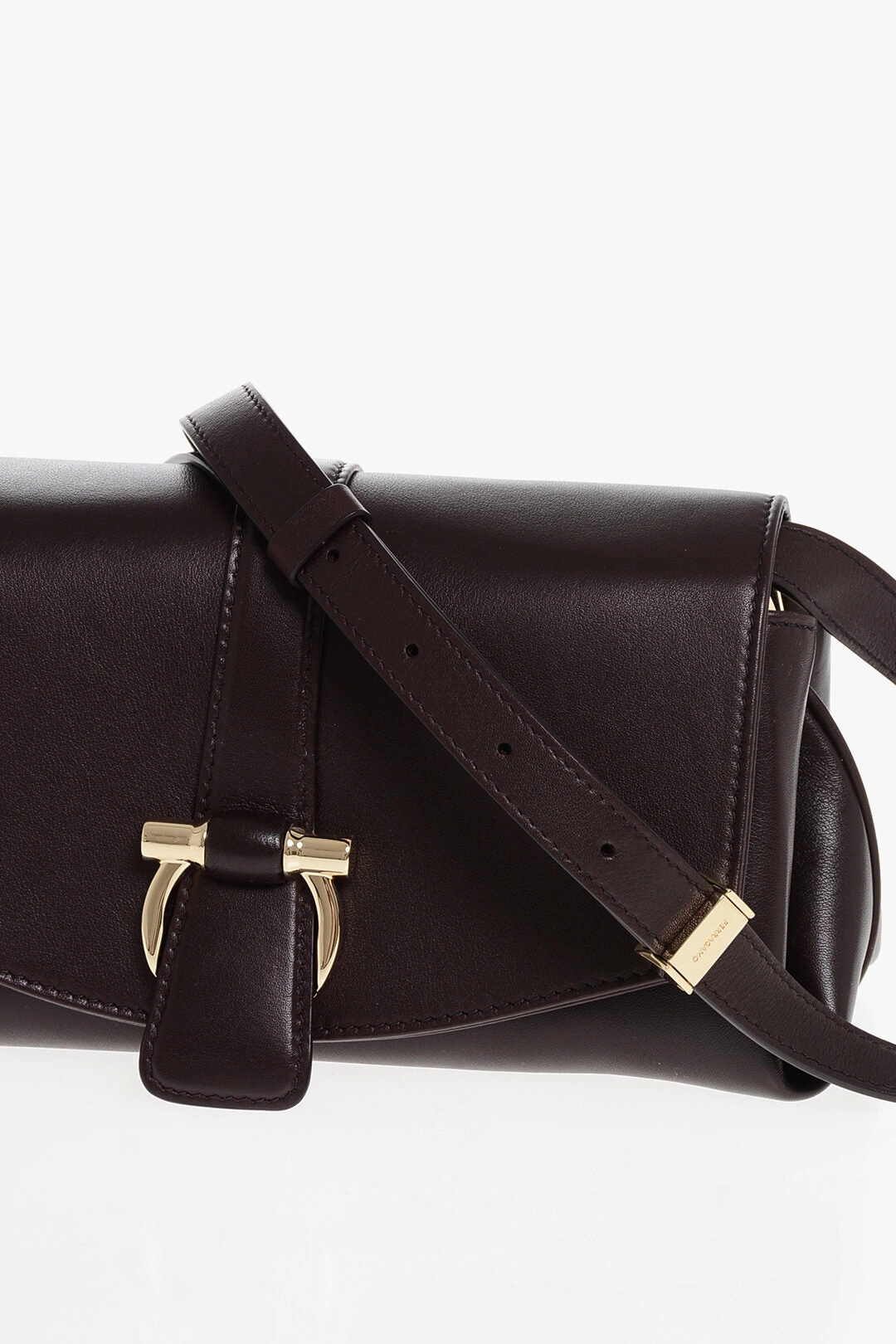 Salvatore Ferragamo Leather Crossbody Bag With Iconic Buckle Anche Clip Closure