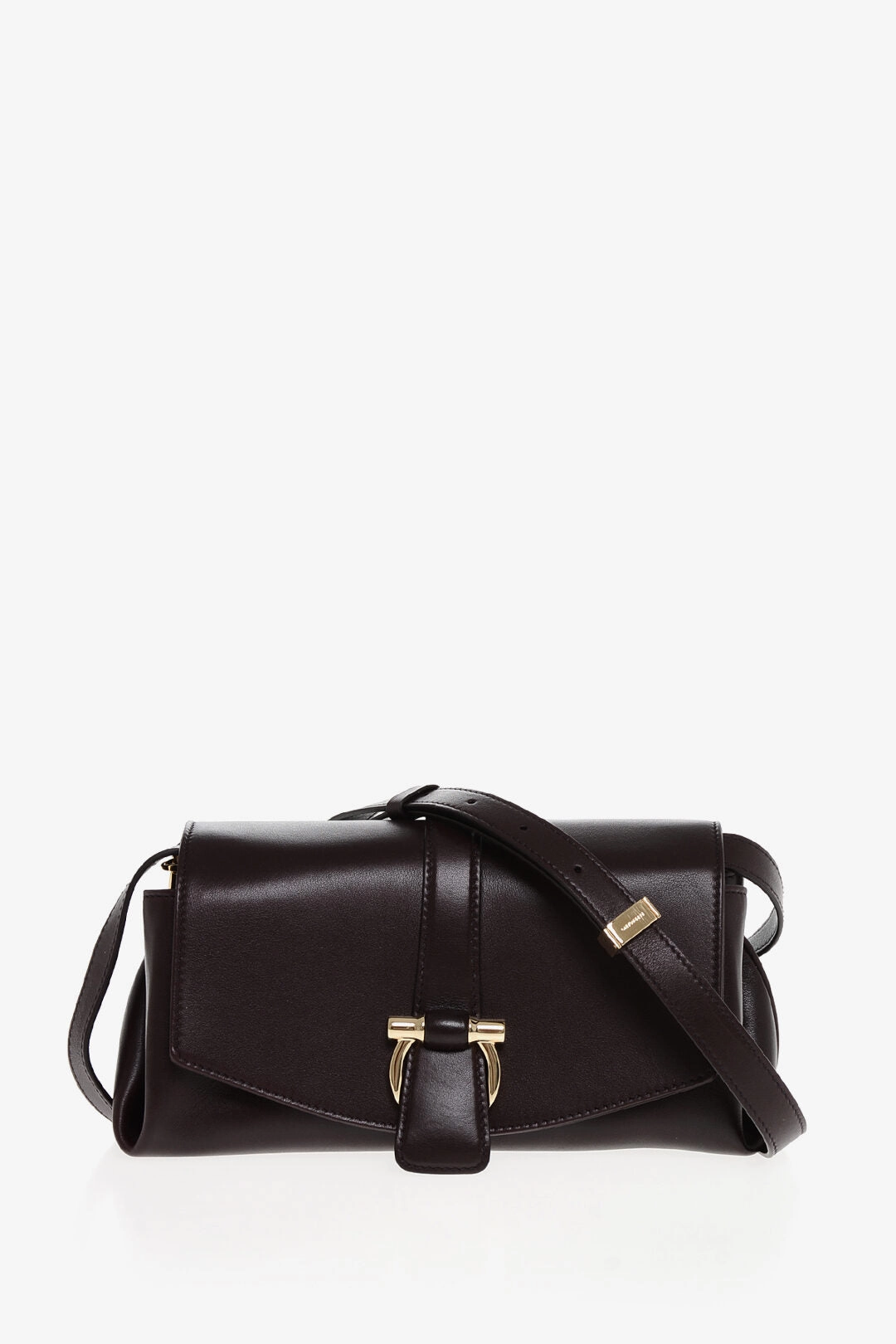Salvatore Ferragamo Leather Crossbody Bag With Iconic Buckle Anche Clip Closure