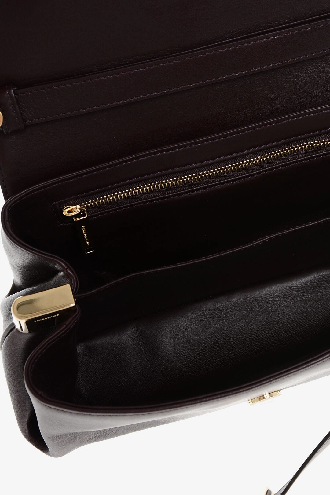 Salvatore Ferragamo Leather Crossbody Bag With Iconic Buckle Anche Clip Closure