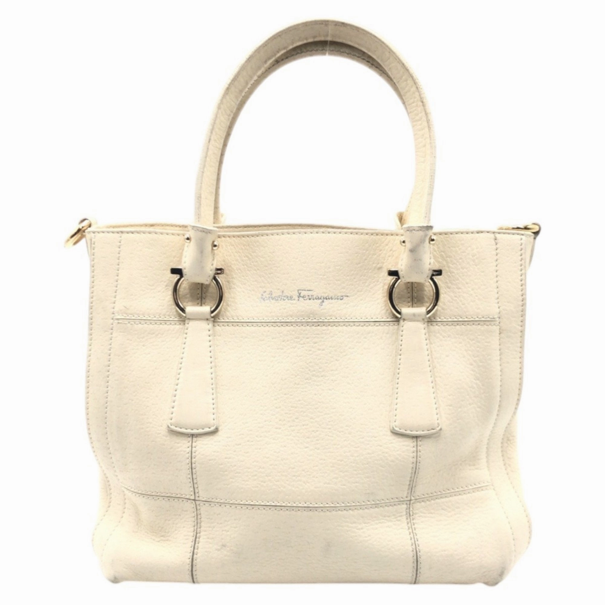 Salvatore Ferragamo Leather Handbag Tote Bag (Pre-Owned)