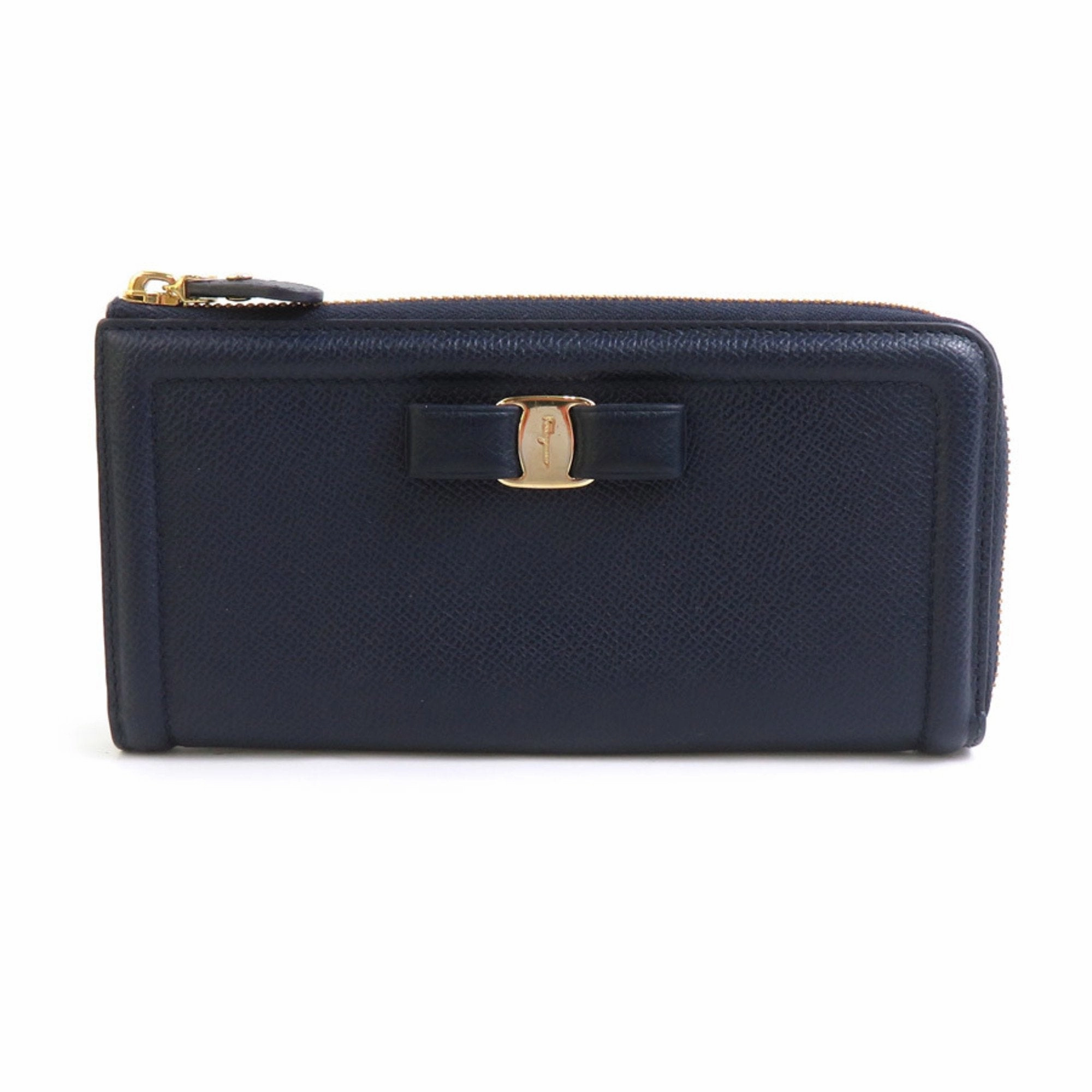 Salvatore Ferragamo Leather Long Wallet (Bi-Fold) (Pre-Owned)