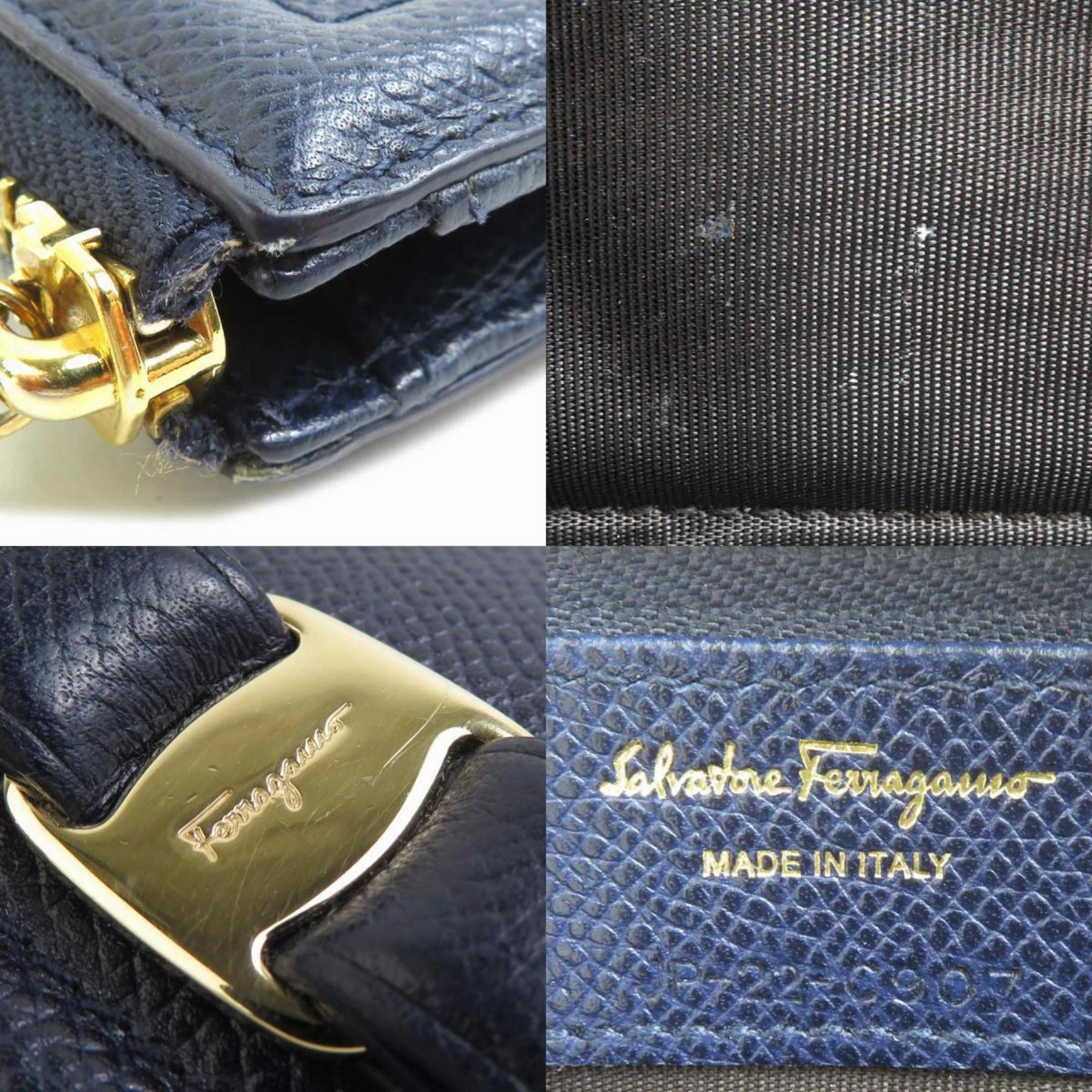 Salvatore Ferragamo Leather Long Wallet (Bi-Fold) (Pre-Owned)