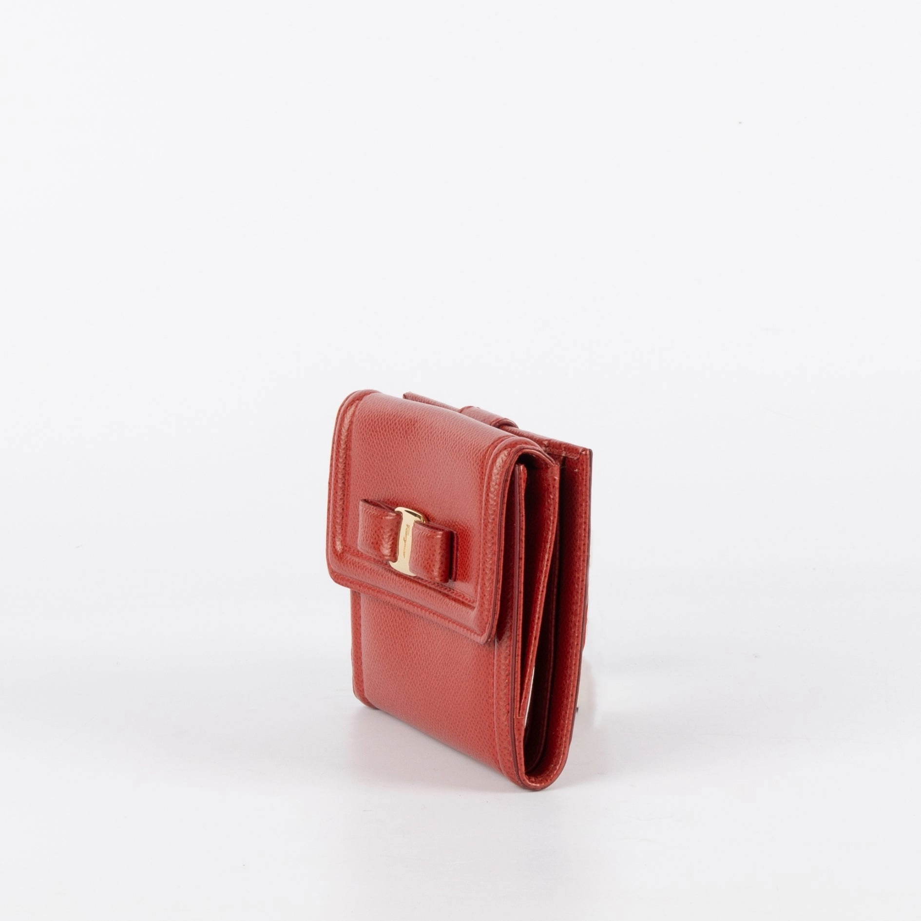 Salvatore Ferragamo Red Vara Bow Wallet