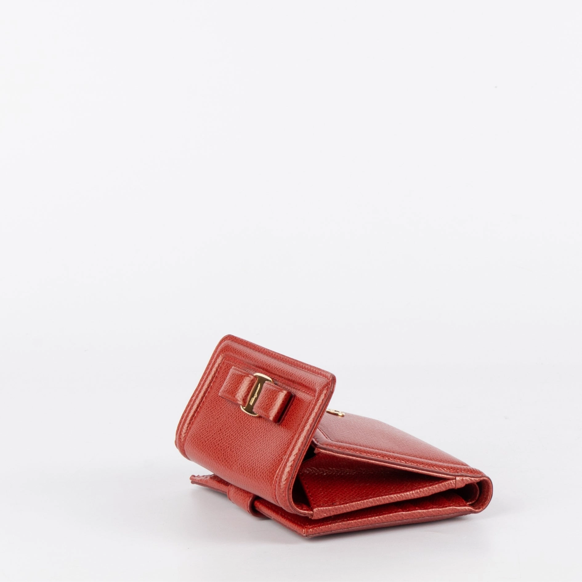Salvatore Ferragamo Red Vara Bow Wallet
