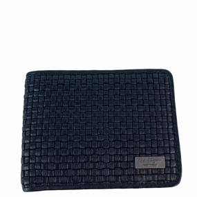 Salvatore Ferragamo Woven Leather Bi-Fold Wallet
