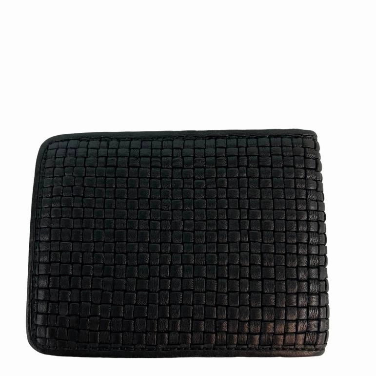Salvatore Ferragamo Woven Leather Bi-Fold Wallet