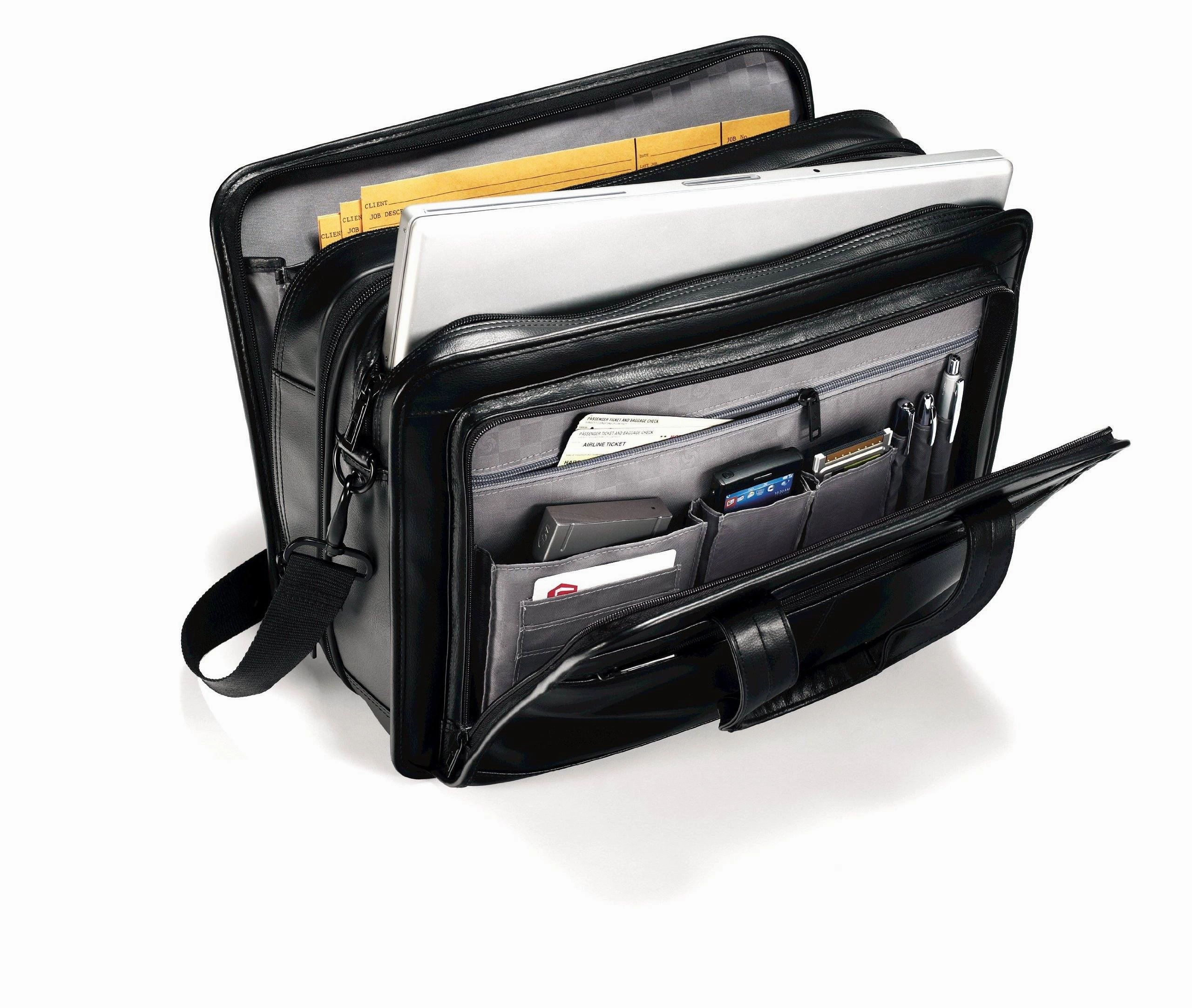 Samsonite Leather Expandable Briefcase 17 inch
