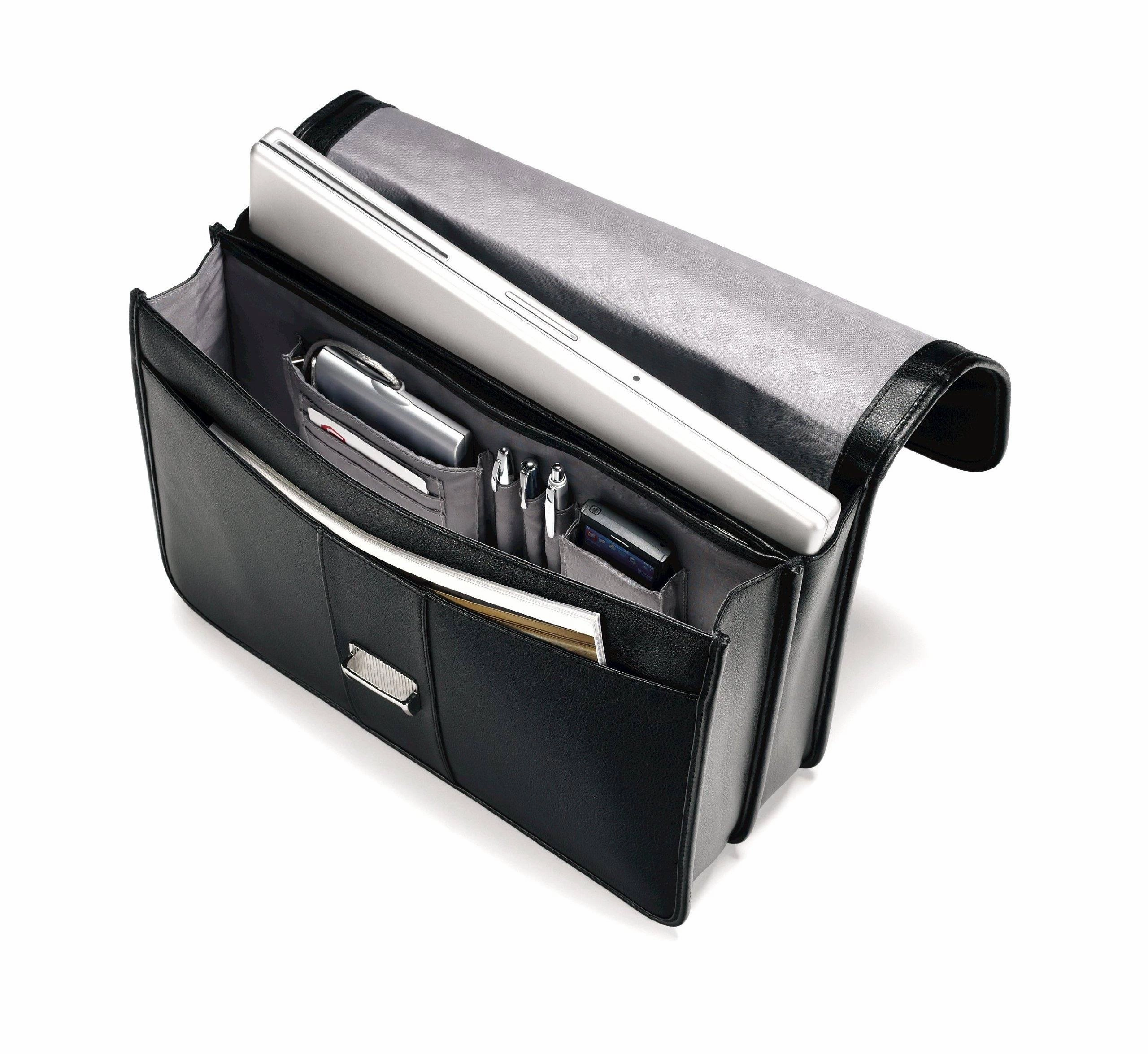 Samsonite Leather Flapover Briefcase 16.5