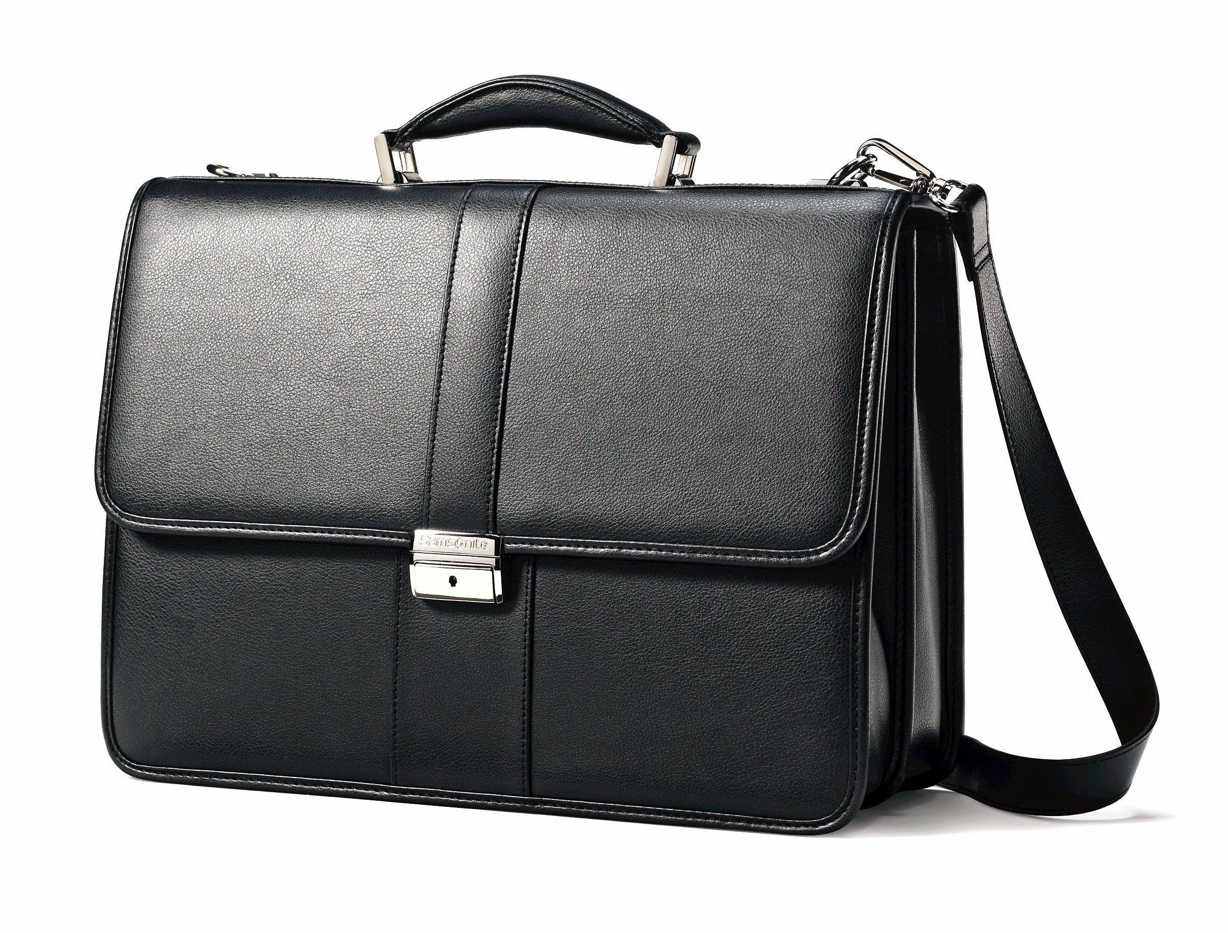 Samsonite Leather Flapover Briefcase 16.5