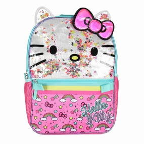 Sanrio Hello Kitty Glitter 2 Piece School Travel Backpack Set For Girls With Detachable Insulated Lunch Box