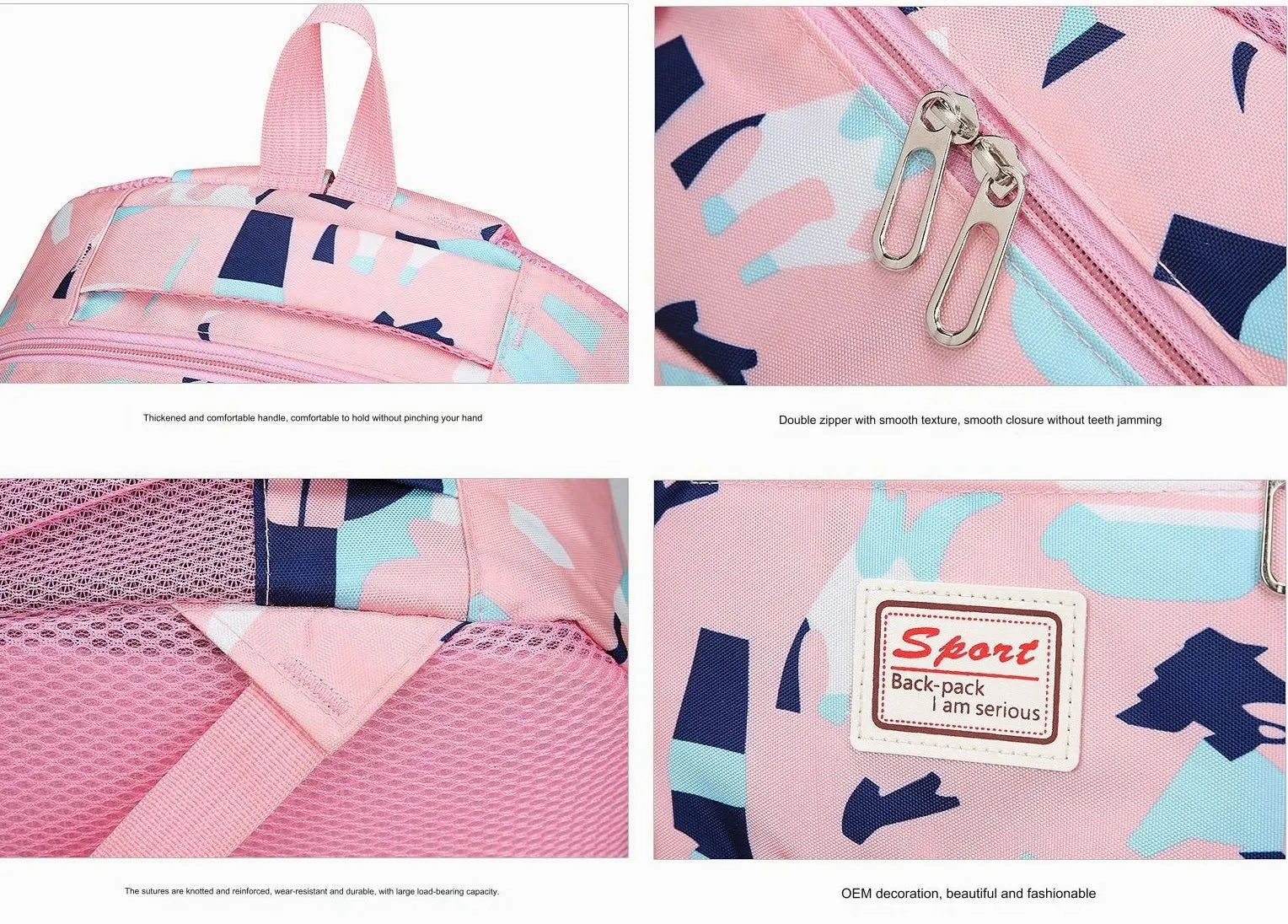 School Bag Multifunction Colorful Printing Backpack 1639-7