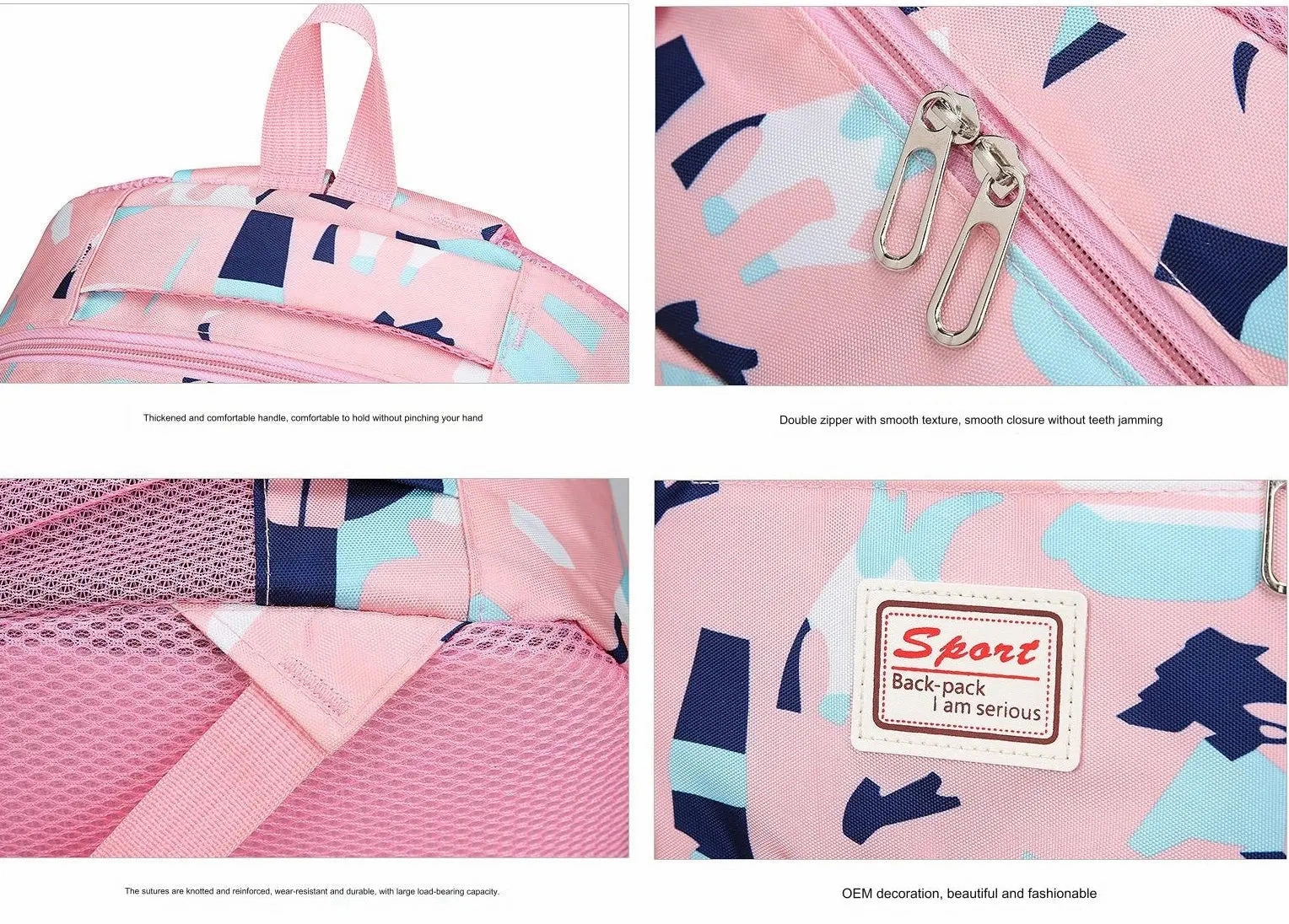 School Bag Multifunction Colorful Printing Backpack 1639-7