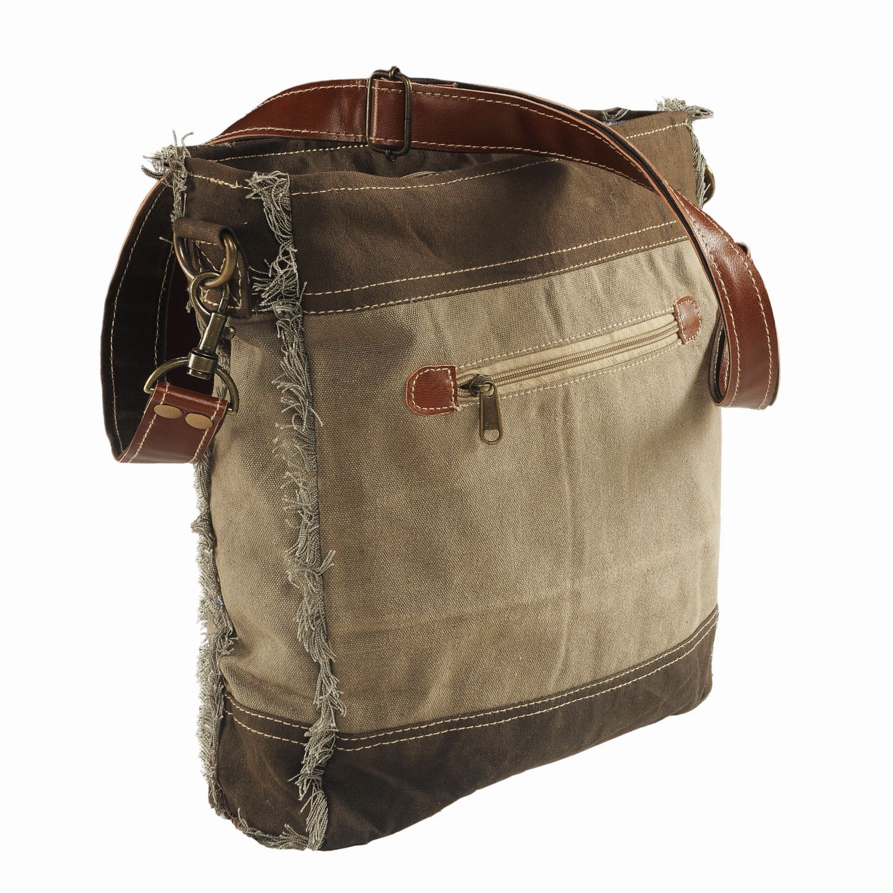 Sevita Vintage Two LR Home Tone Cotton Canvas Cross Body Bag - 13" x 11.5" x 3"