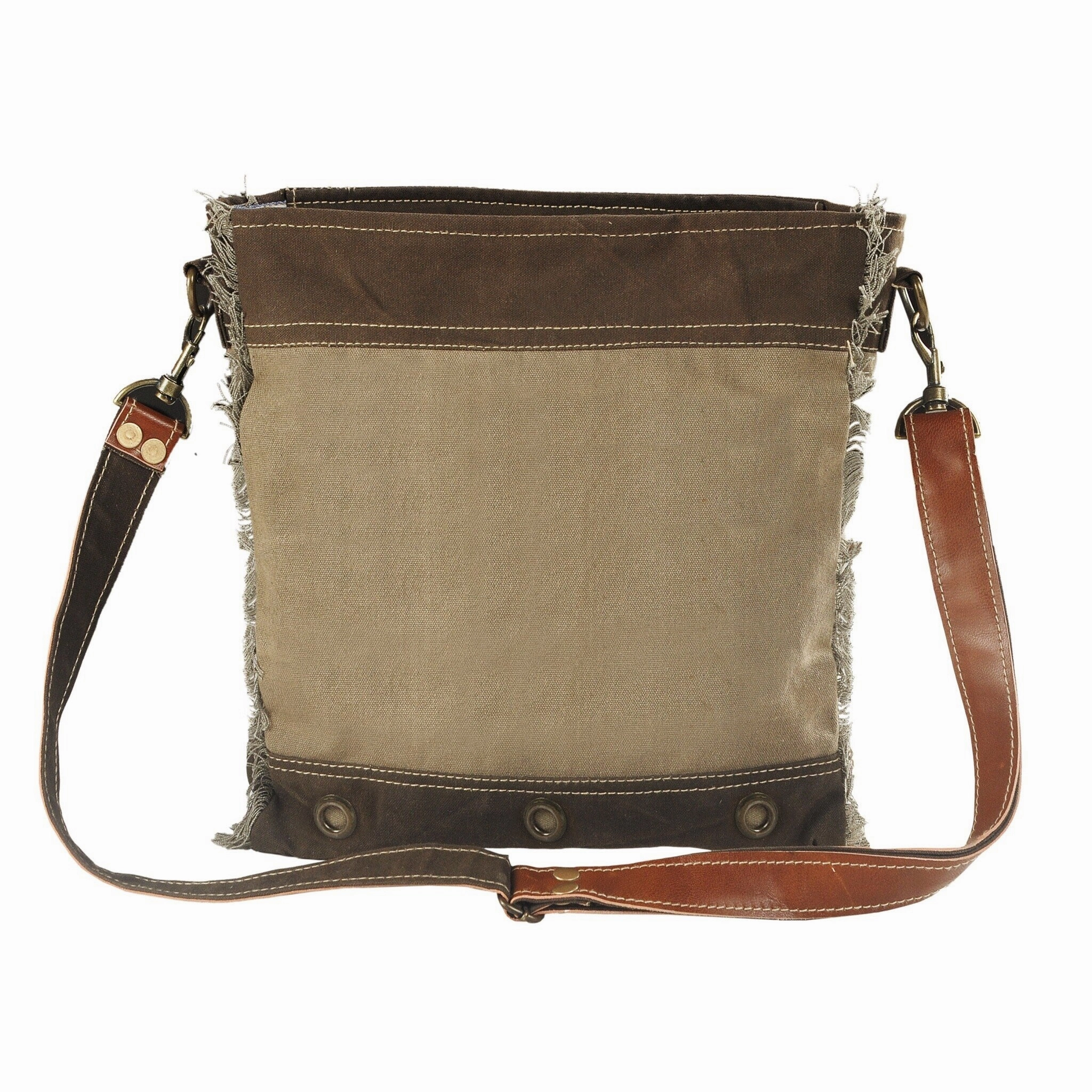 Sevita Vintage Two LR Home Tone Cotton Canvas Cross Body Bag - 13" x 11.5" x 3"